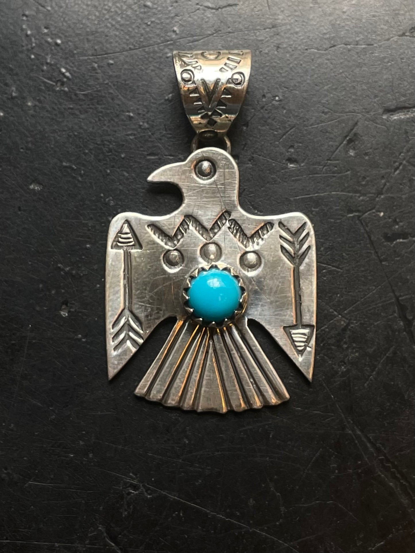 Turquoise Thunderbird Pendant | 925 Sterling Silver E709