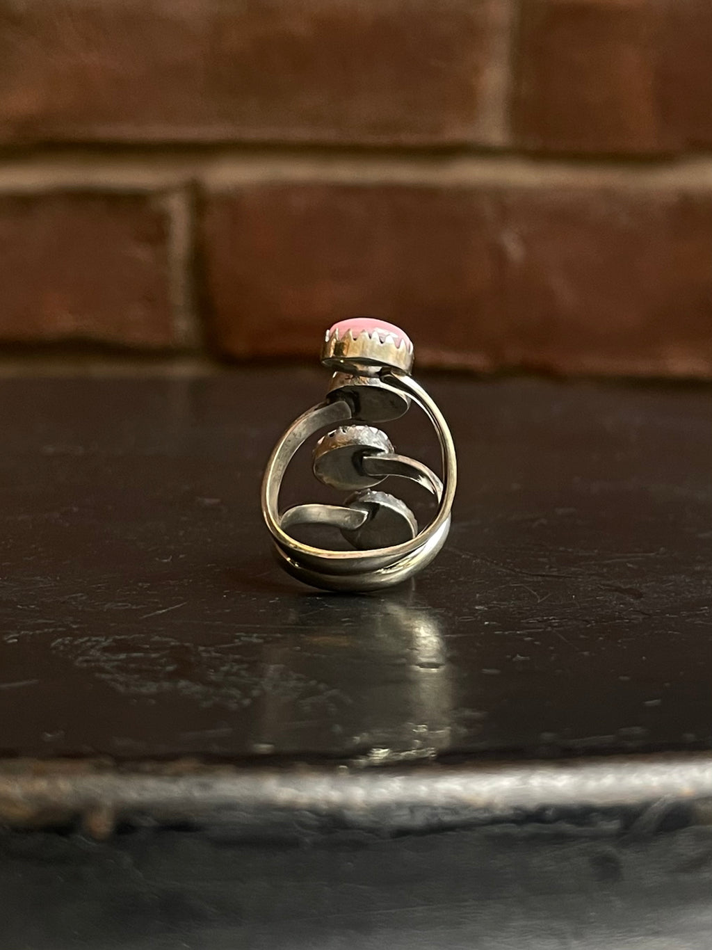 Pink Conch Bypass Ring Size 7 | 925 Sterling Silver G151