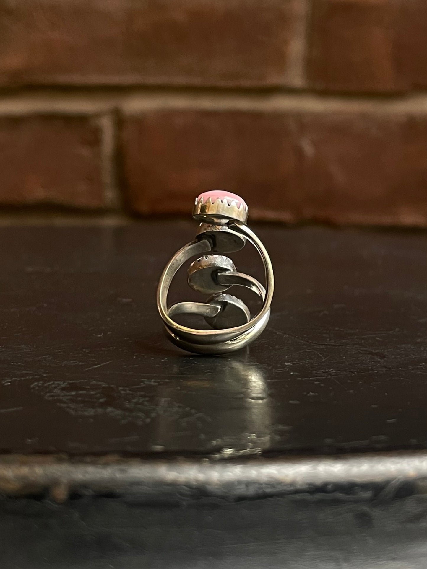 Pink Conch Bypass Ring Size 7 | 925 Sterling Silver G151