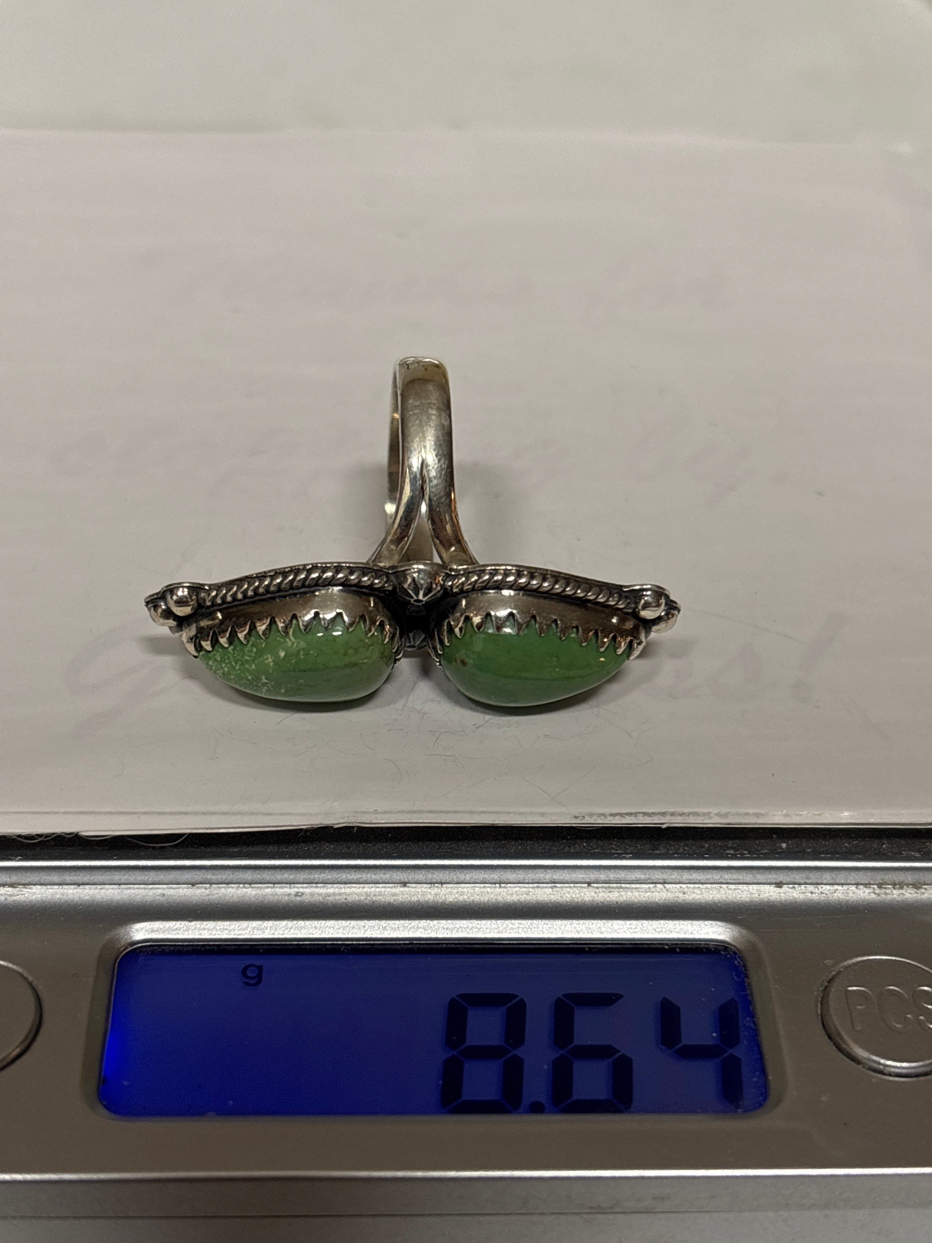 Turquoise Double Stone Ring Size 6 | 925 Sterling Silver C955