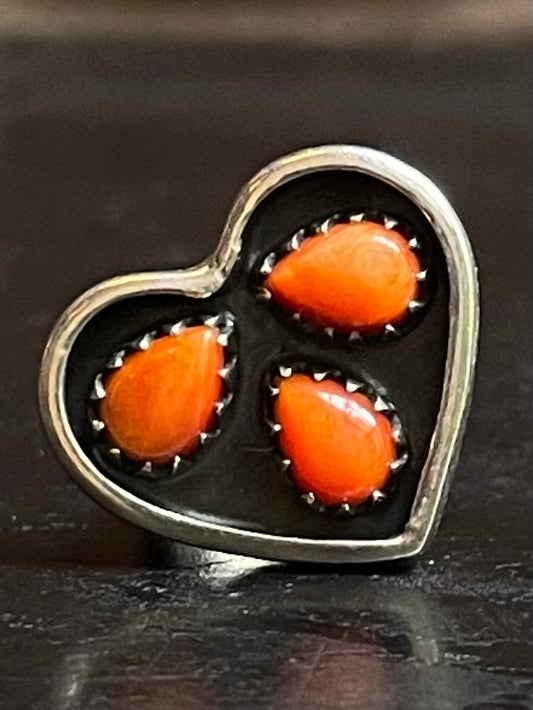 Spiny Oyster Heart Ring Size 8 | 925 Sterling Silver G196