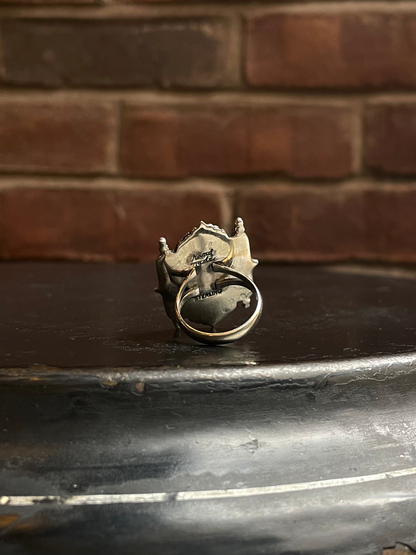 Purple Spiny Oyster Ring | Sterling Silver | Handmade Size 8 C943