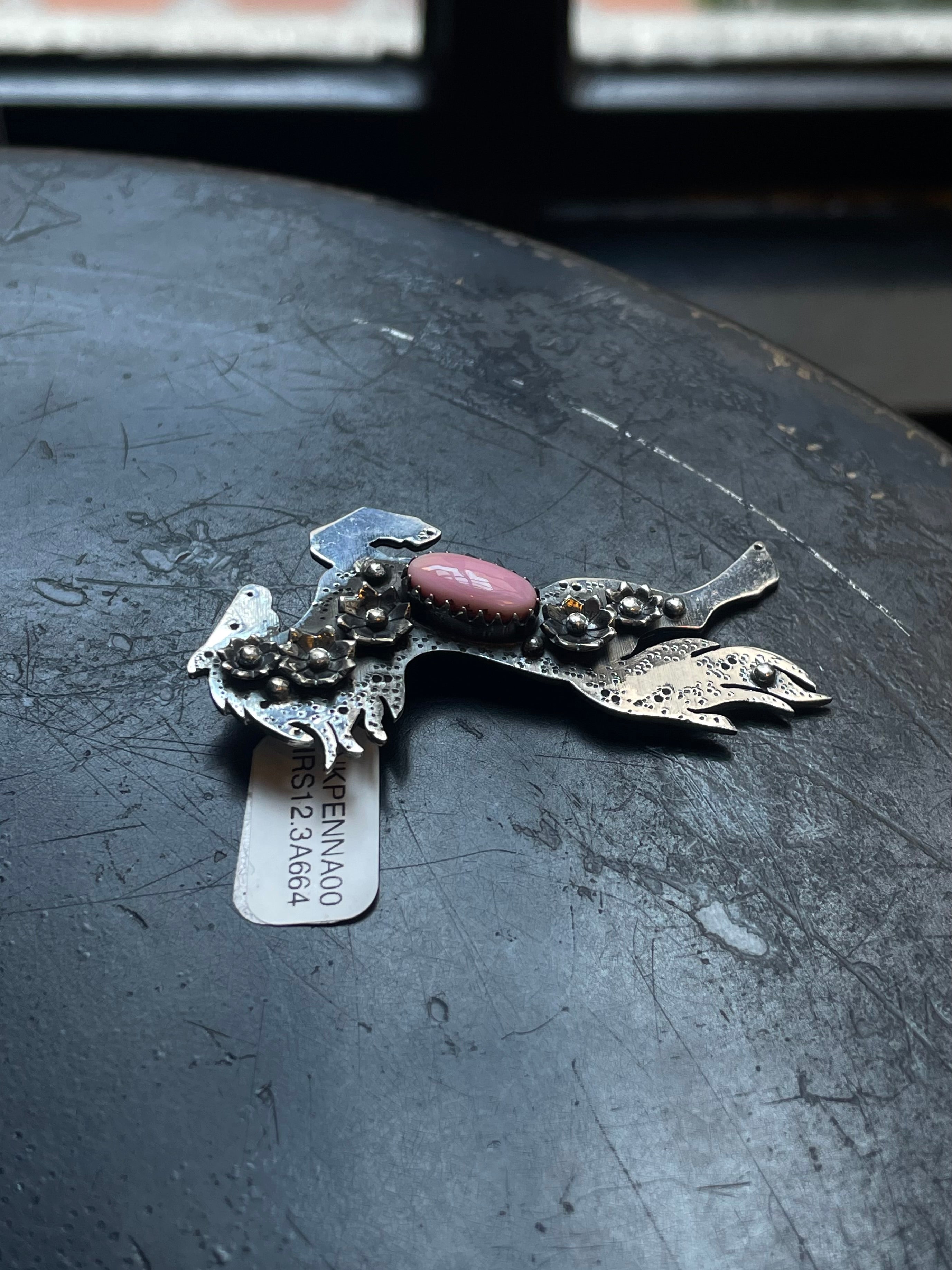 Pink Conch Horse Pendant | Sterling Silver | A664