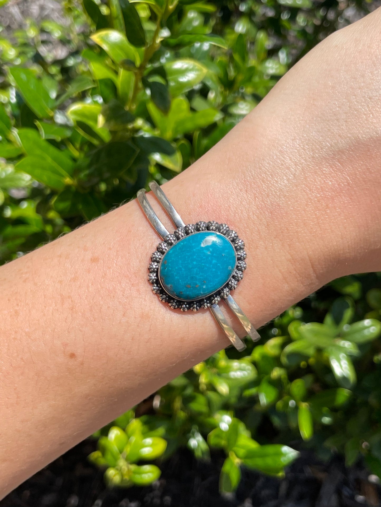 Kingman Turquoise Cuff Bracelet | 925 Sterling Silver D153