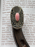 Pink Conch Oval Statement Ring Size 6.5 | 925 Sterling Silver D264