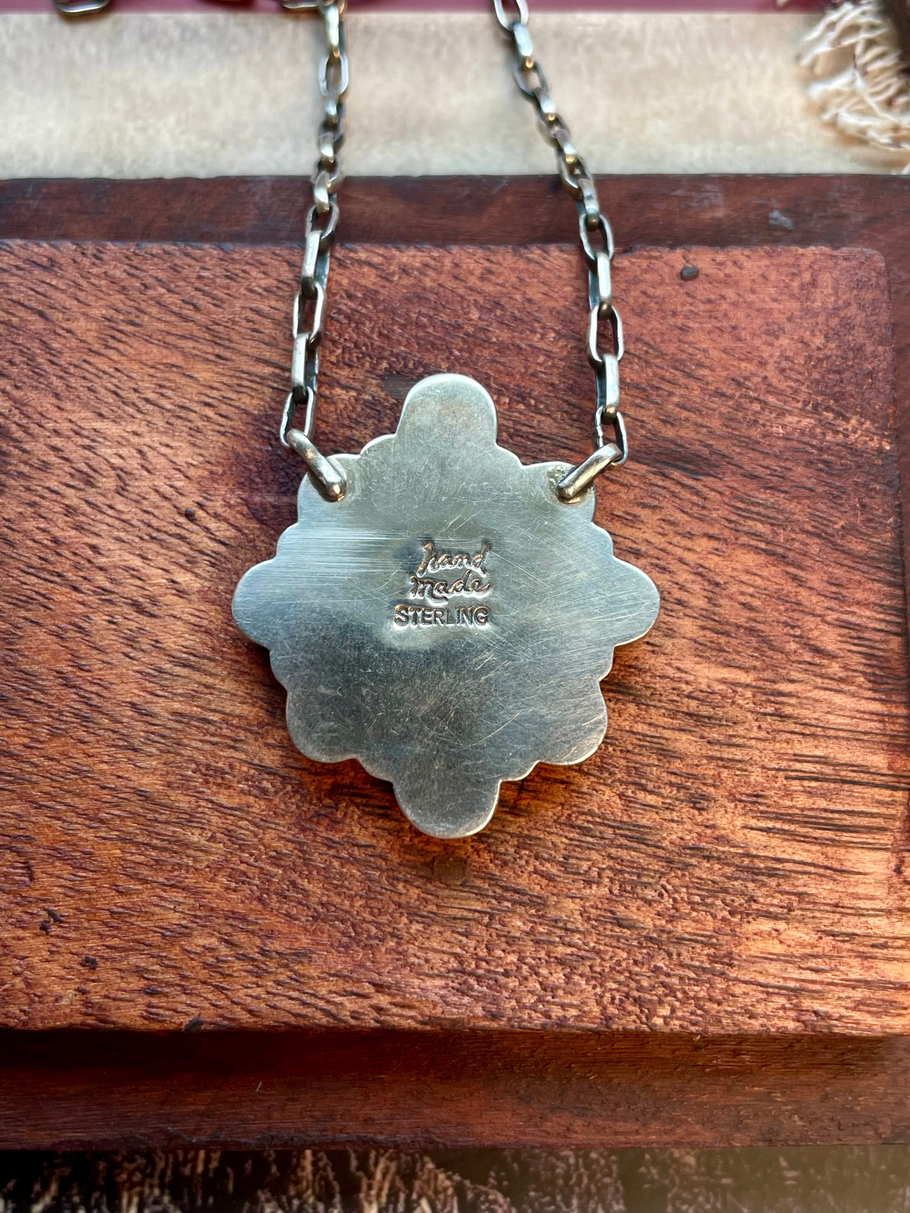 Kingman Turquoise Cluster Necklace | 925 Sterling Silver D219