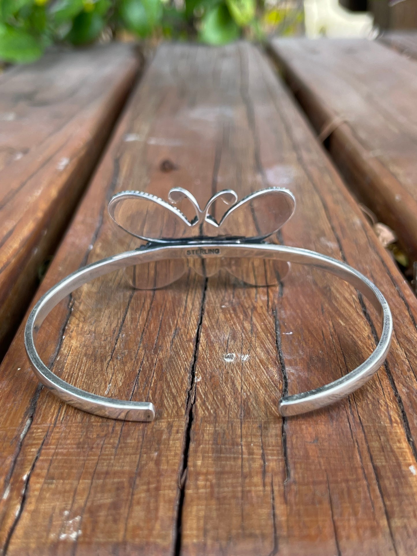 Pink Conch Butterfly Cuff Bracelet | 925 Sterling Silver B985