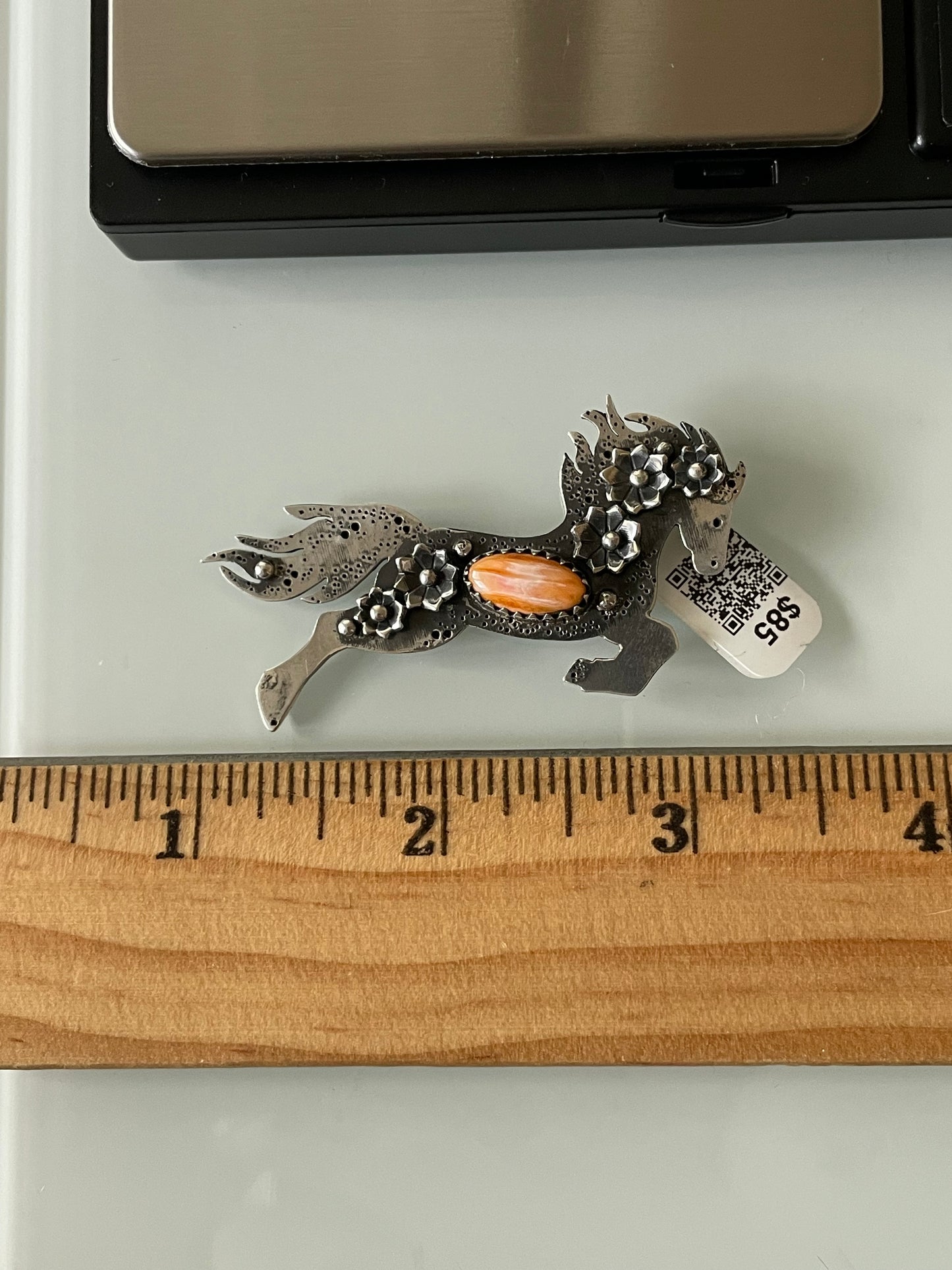 Spiny Oyster Horse Pendant | Sterling Silver | A668