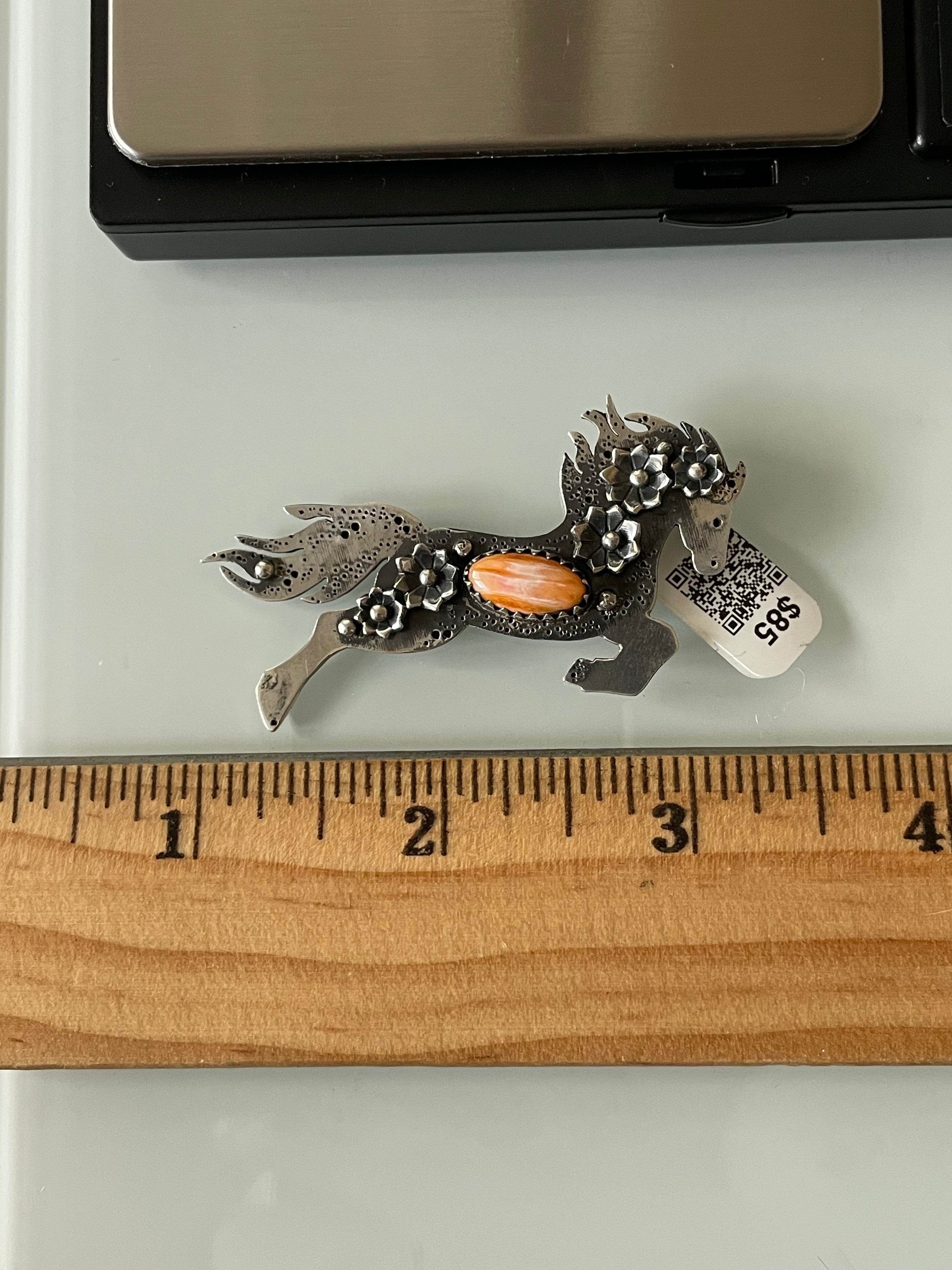 Spiny Oyster Horse Pendant | Sterling Silver | A668