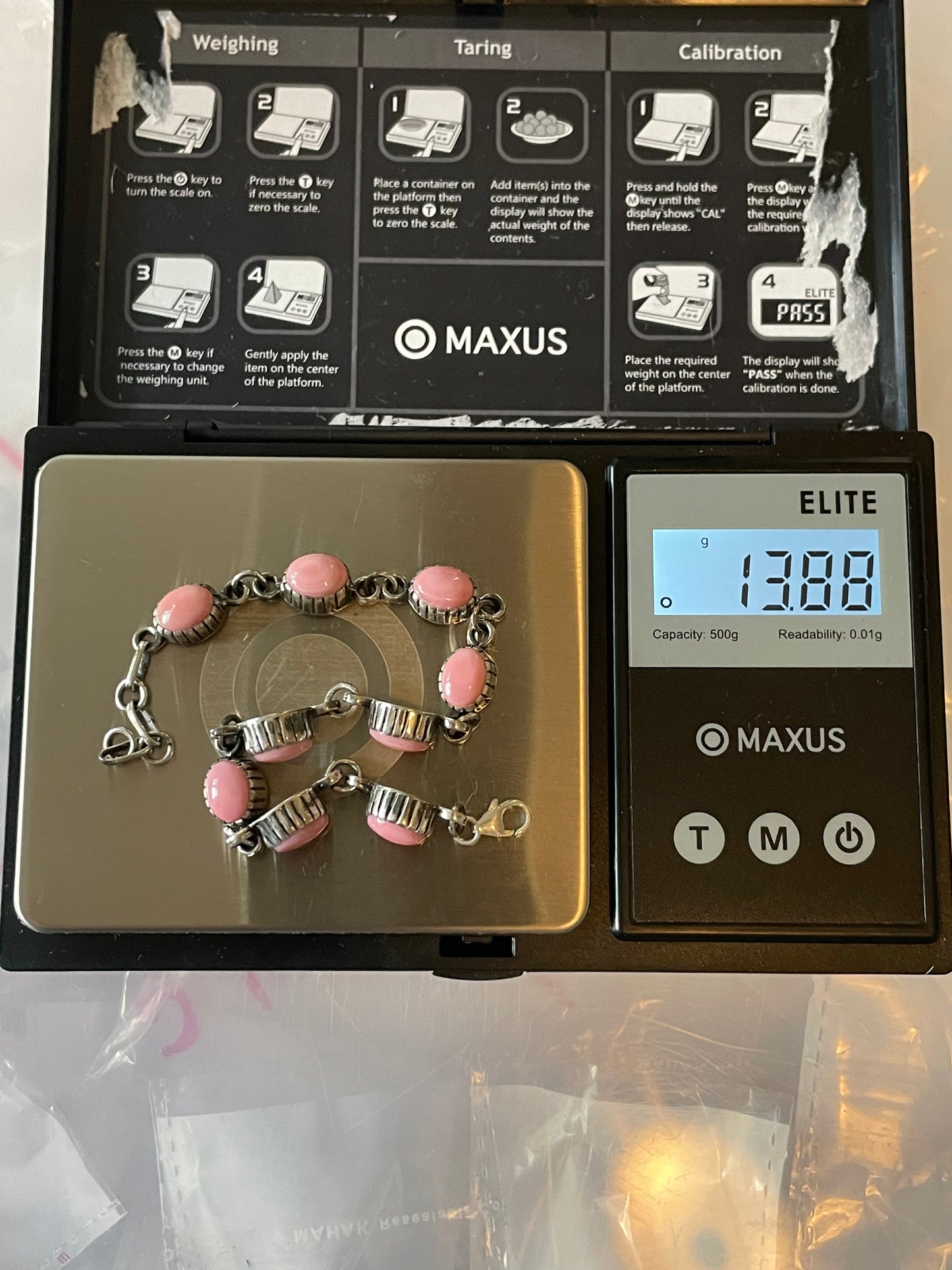 Pink Conch Bracelet | 925 Sterling Silver Link Bracelet E546