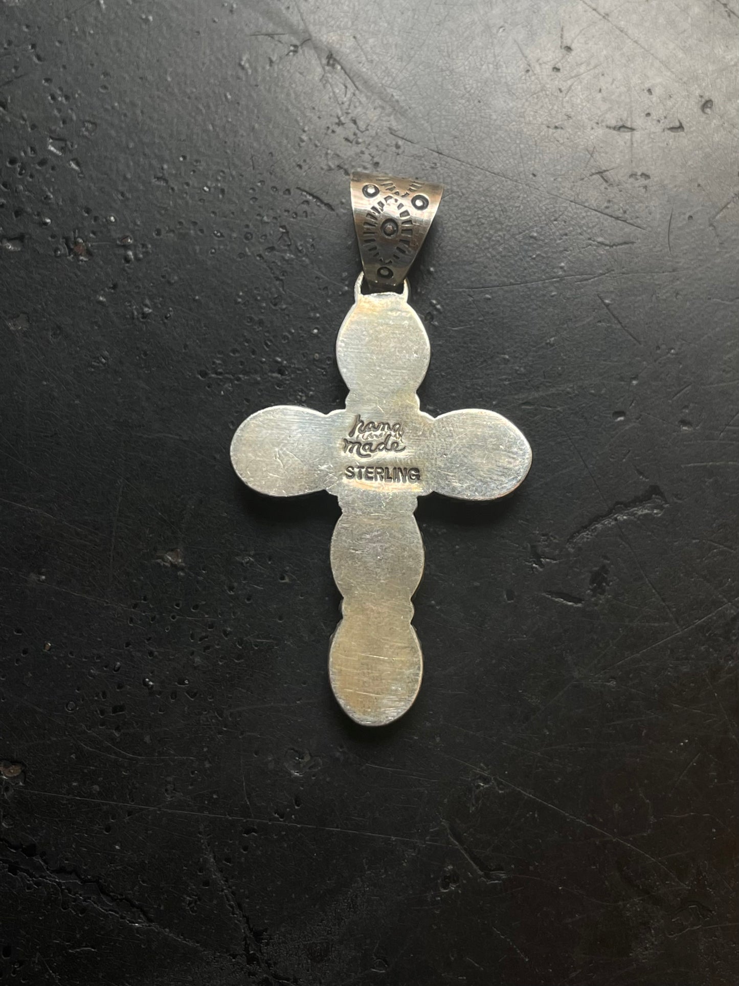 Pink Conch Cross Pendant | Sterling Silver E719