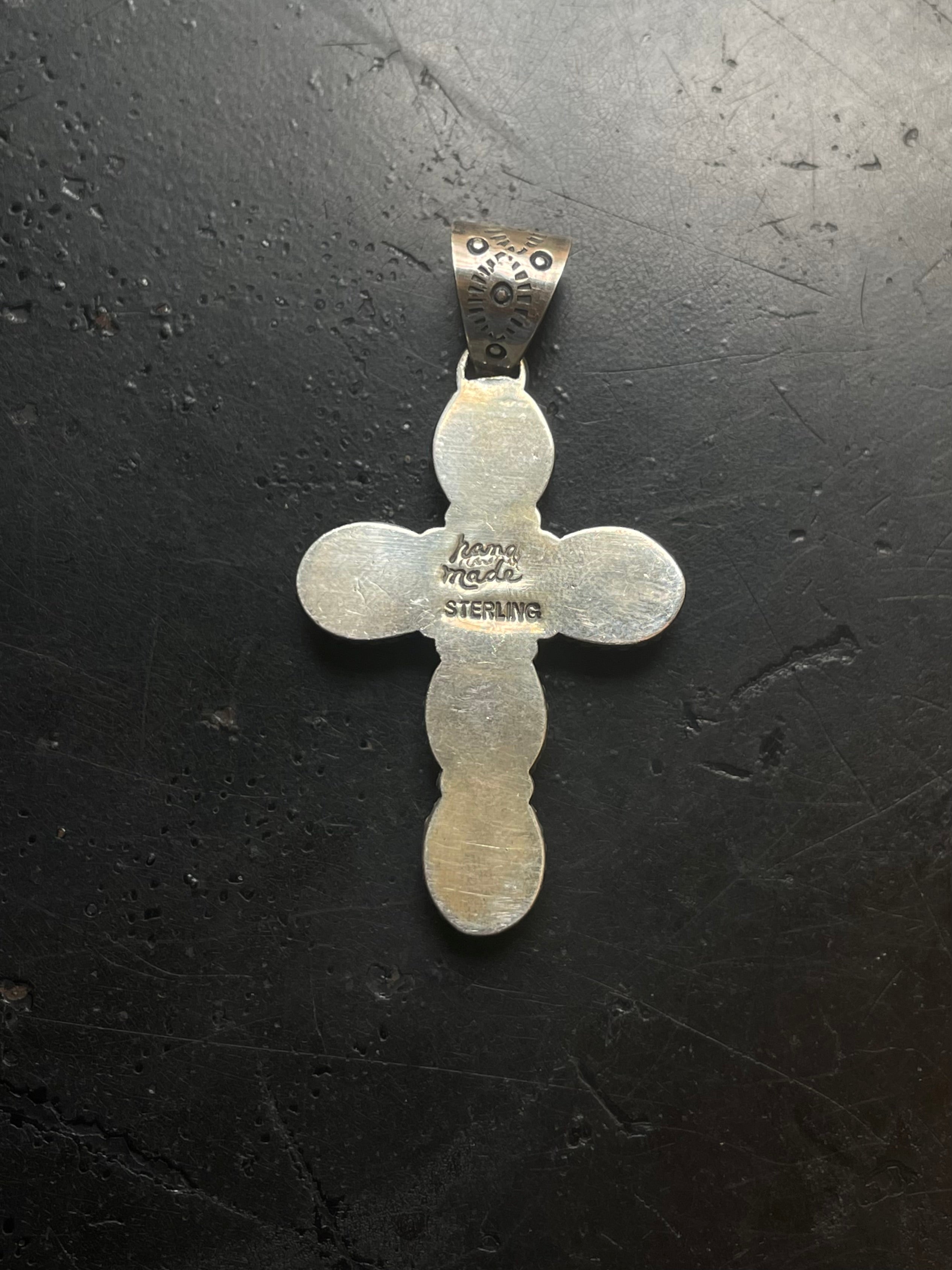 Pink Conch Cross Pendant | Sterling Silver E719