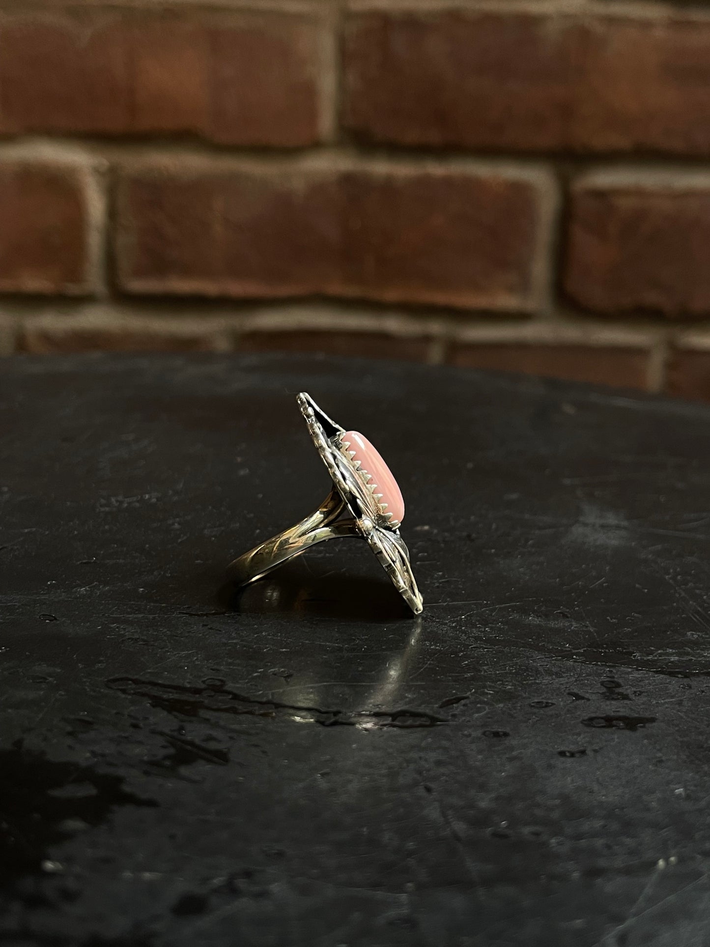 Pink Conch Feather Ring Size 9 | 925 Sterling Silver Southwest E189
