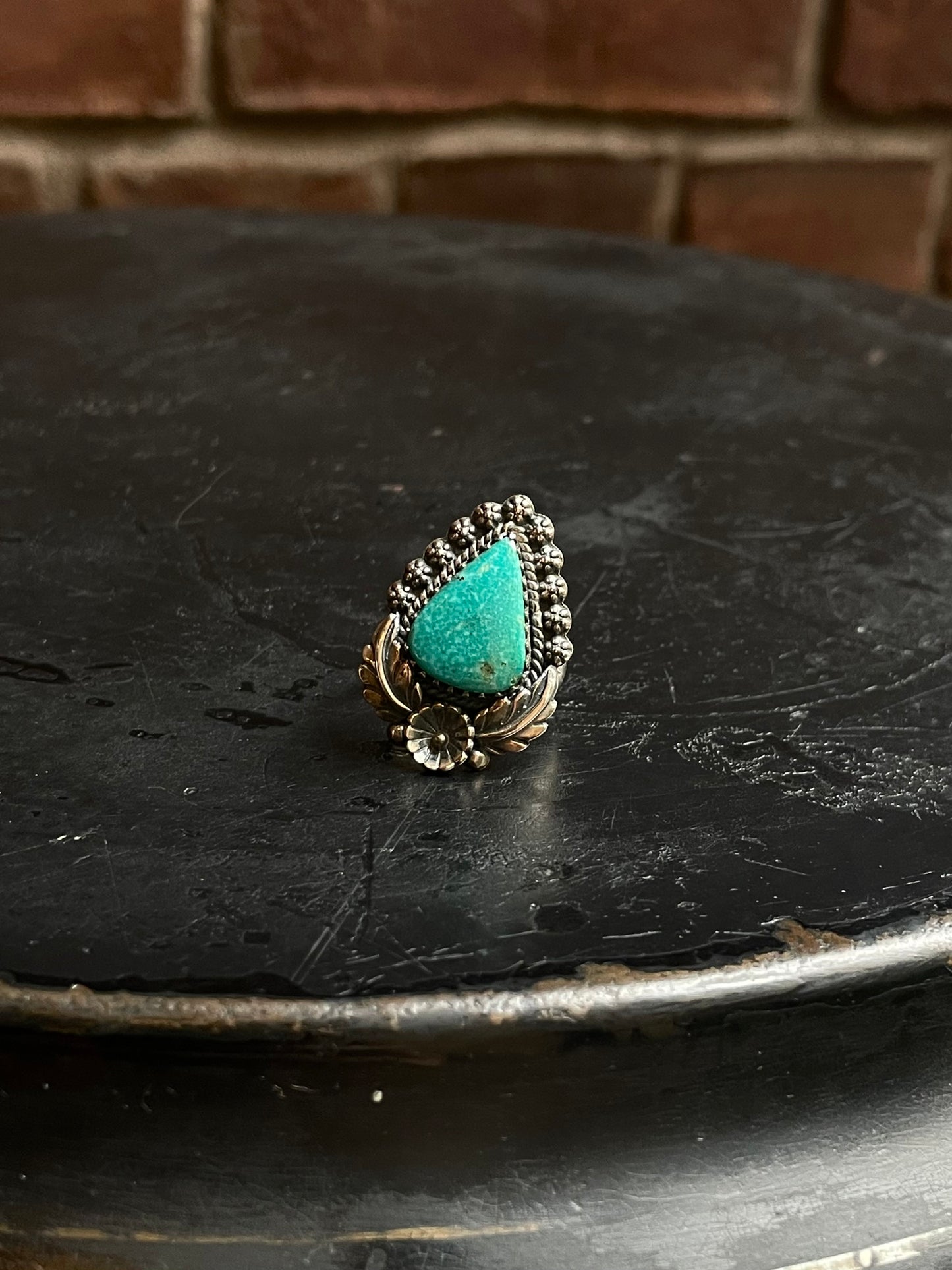 Turquoise Teardrop Ring Size 6 | 925 Sterling Silver C932