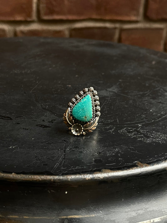 Turquoise Teardrop Ring Size 6 | 925 Sterling Silver C932