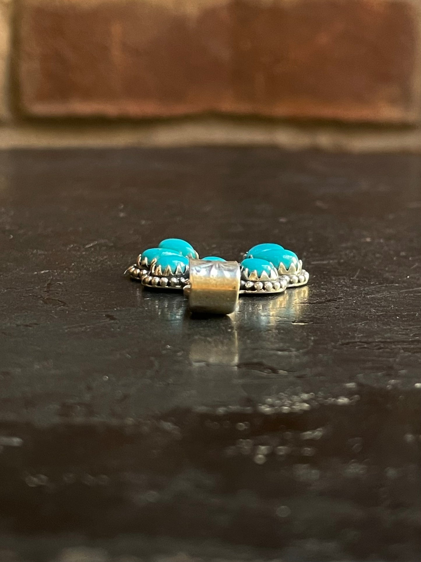 Kingman Turquoise Naja Pendant | Sterling Silver G466