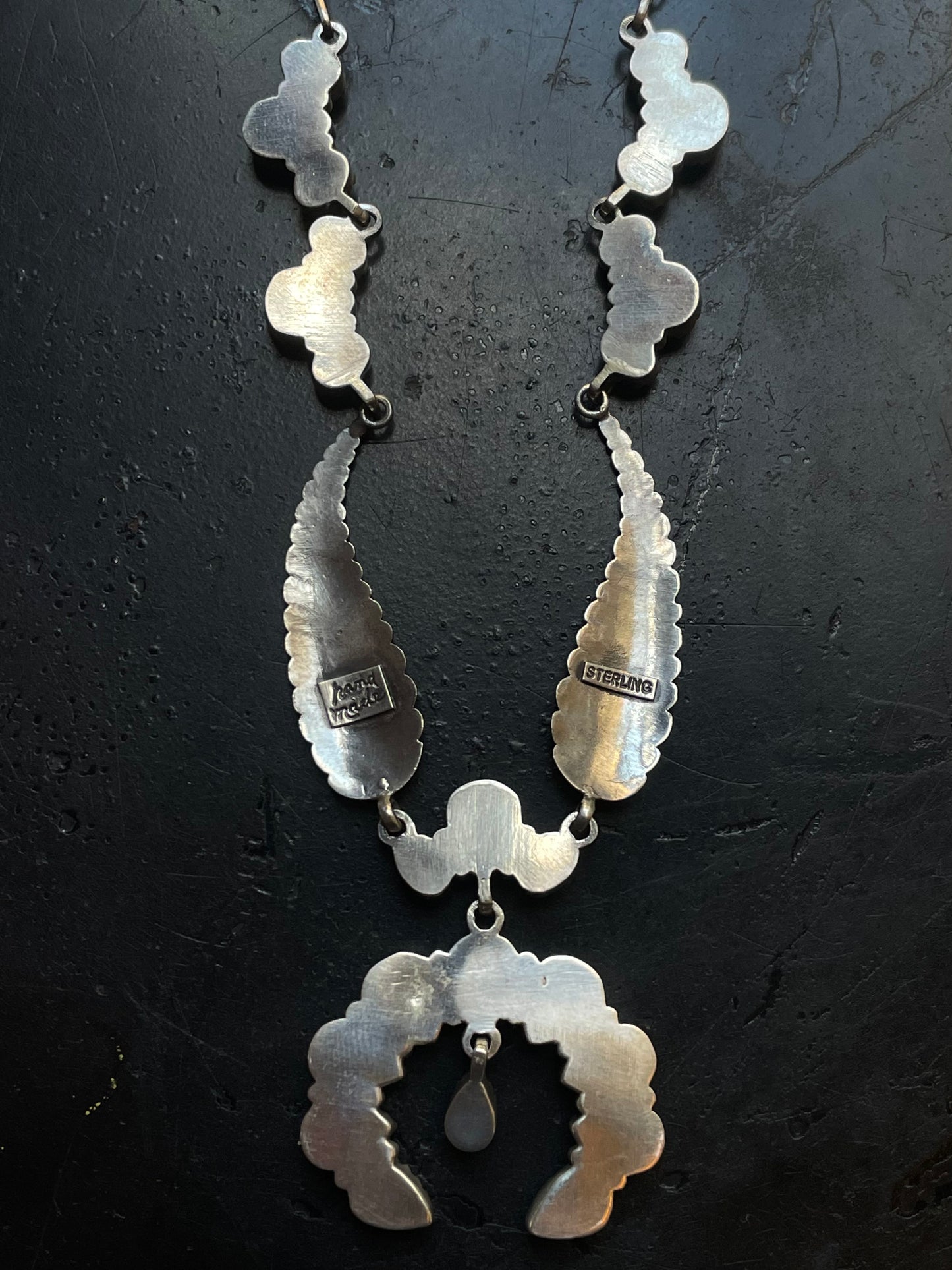 Kingman Turquoise Feather Naja Necklace | 925 Sterling Silver G401