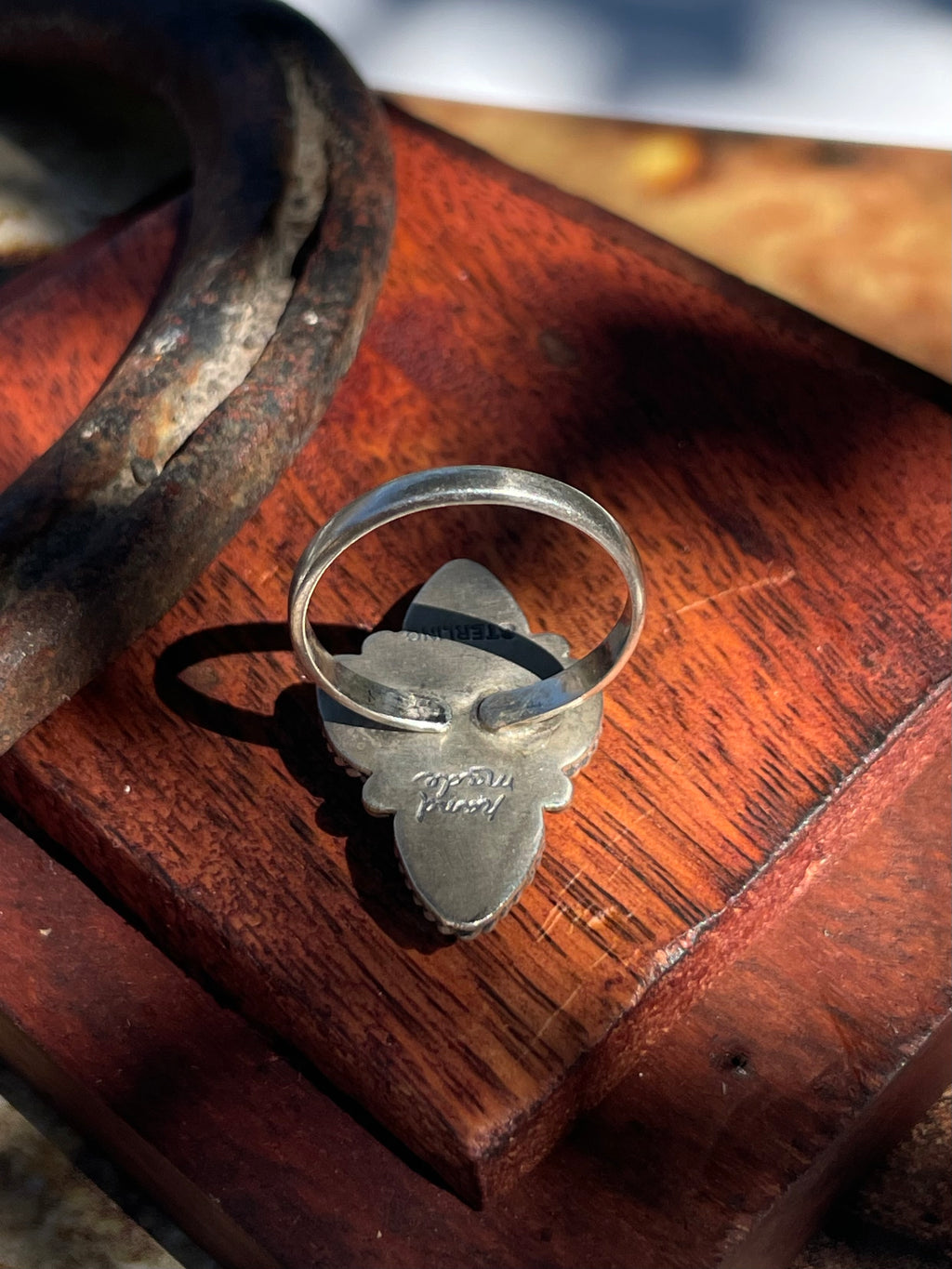 Turquoise Tear Drop Ring | 925 Sterling Silver | Size 9 D354