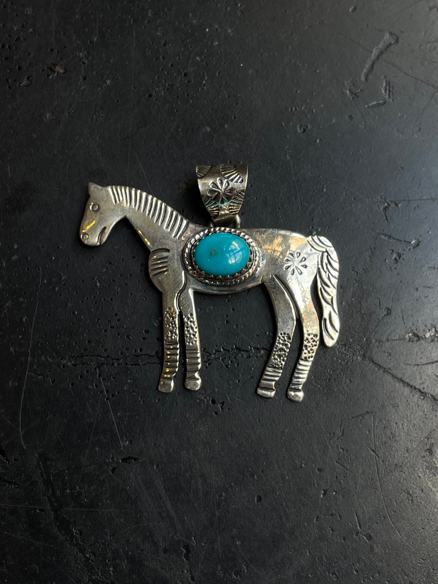 Turquoise Horse Pendant | 925 Sterling Silver E271