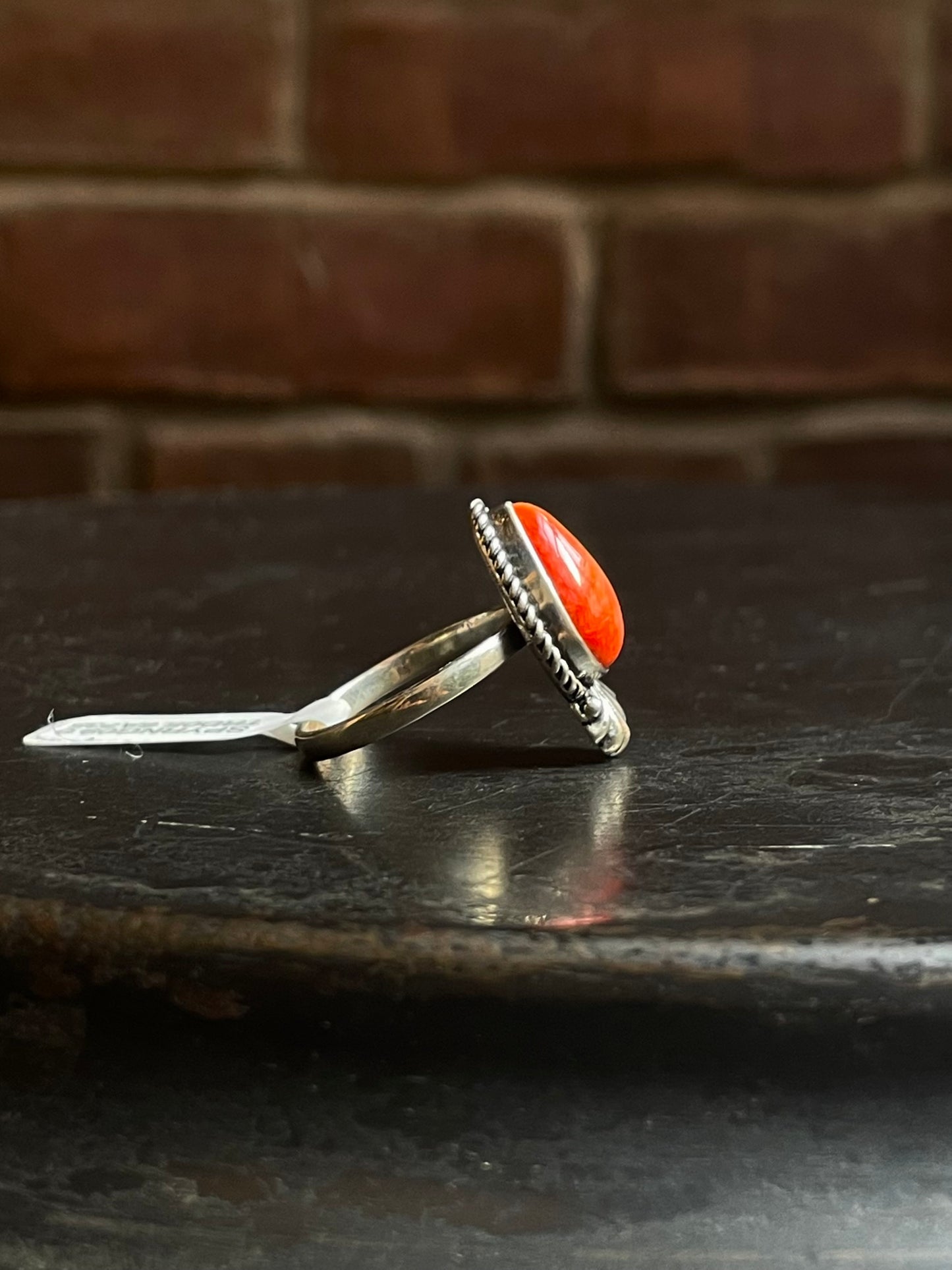 Spiny Oyster Teardrop Ring | Sterling Silver | Size 9 | A735