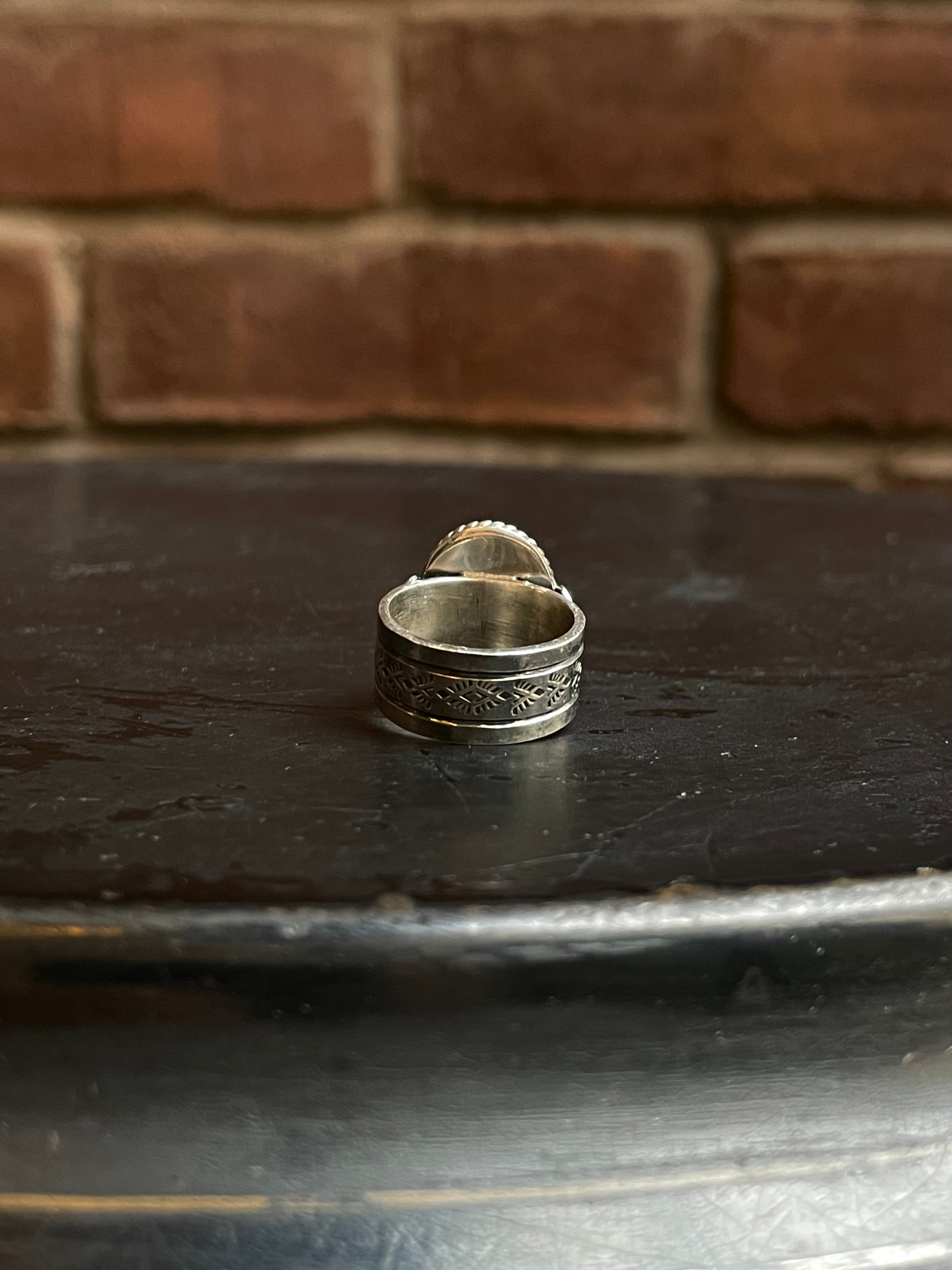 Pink Conch Rope Ring Size 6 | 925 Sterling Silver Southwest E135