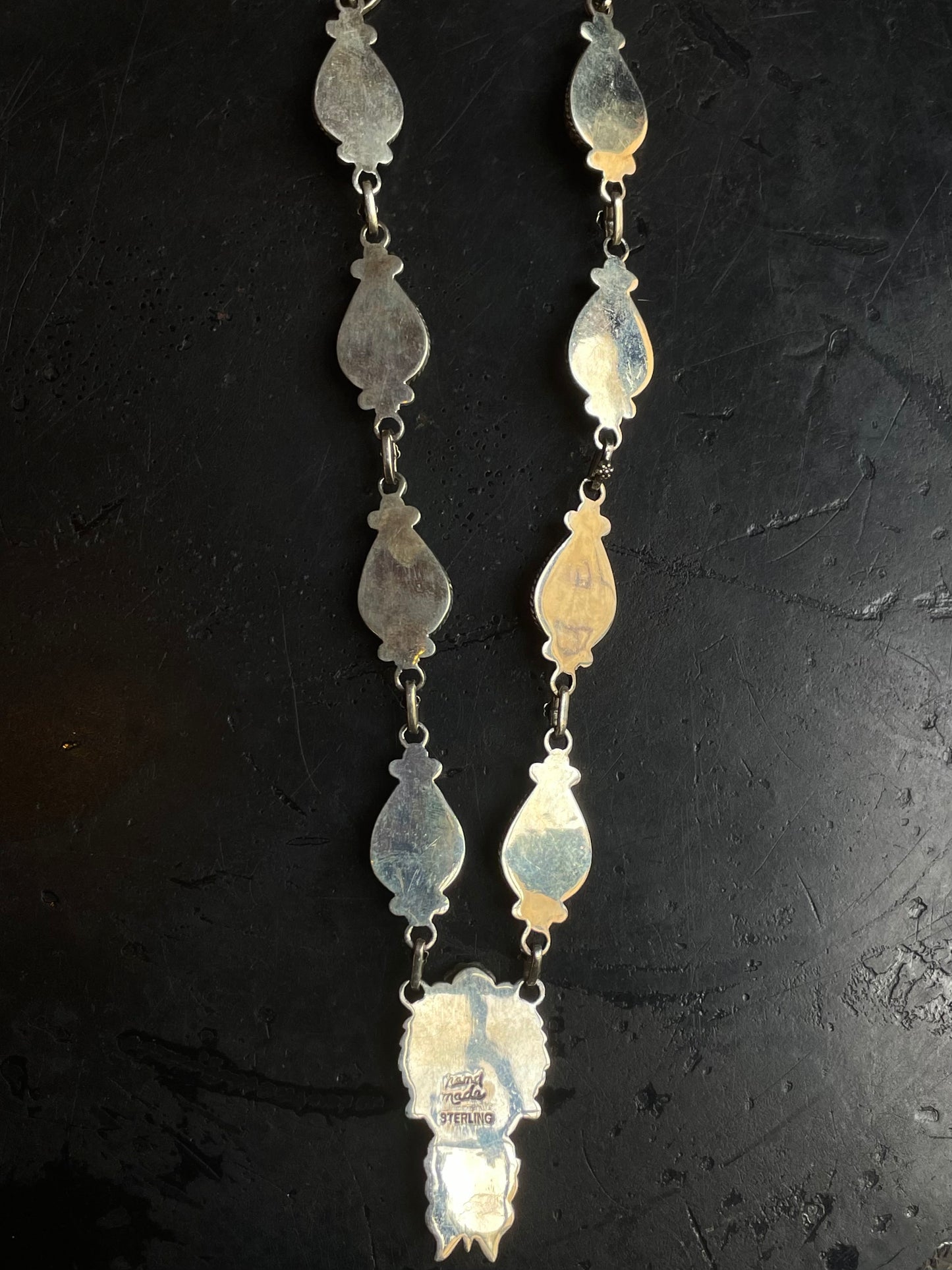 Orange Spiny Oyster Lariat Necklace | Floral Drop with Butterfly | 925 Sterling Silver E595
