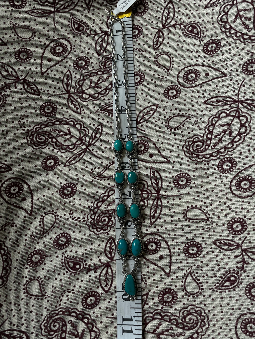 Turquoise Link Necklace | 925 Sterling Silver D319