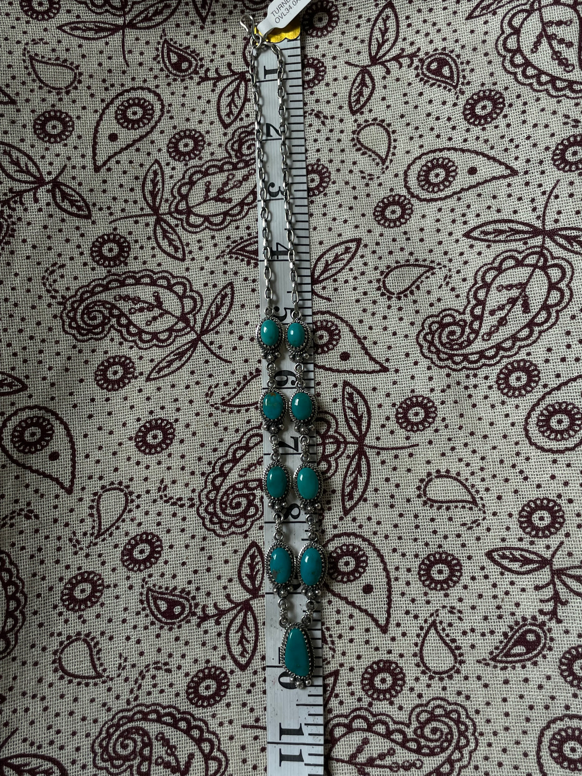 Turquoise Link Necklace | 925 Sterling Silver D319