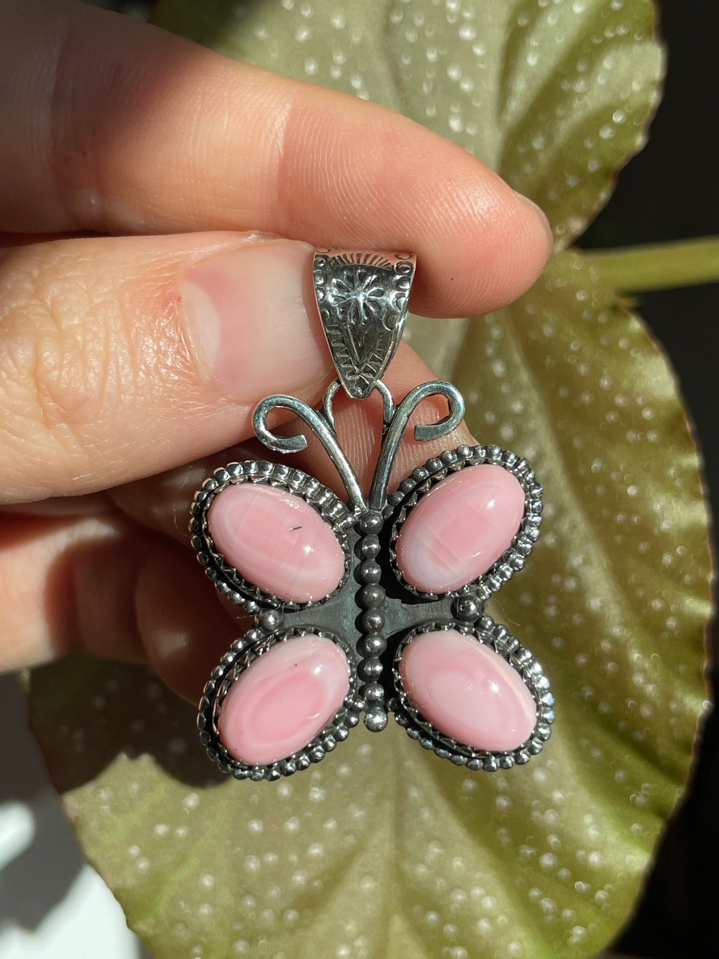 Pink Conch Butterfly Pendant | Sterling Silver 925