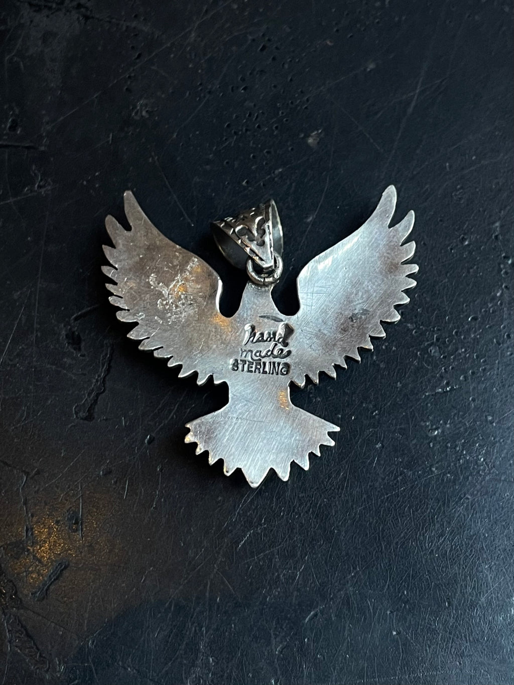 Pink Conch Thunderbird Pendant | Sterling Silver E926