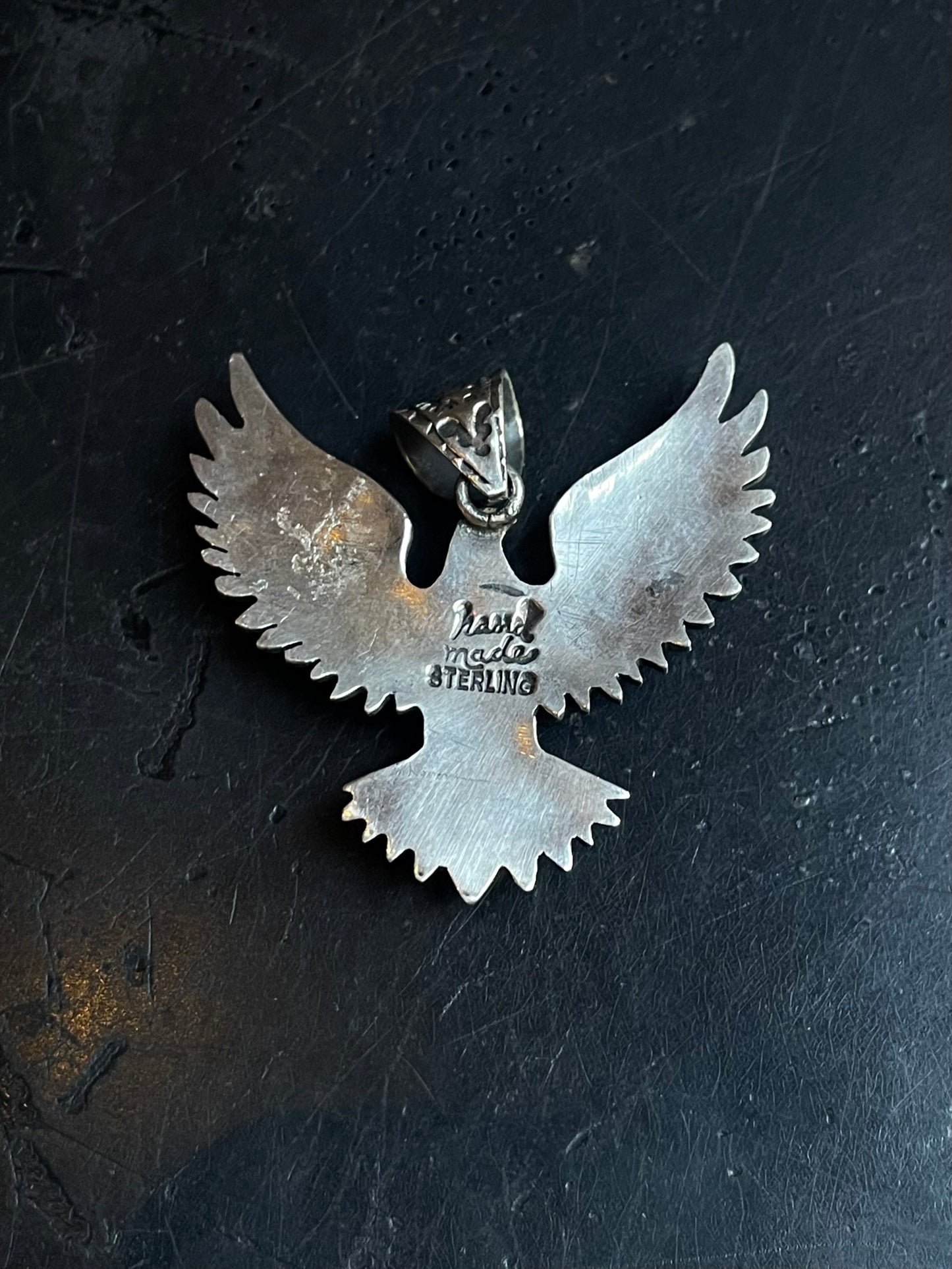 Pink Conch Thunderbird Pendant | Sterling Silver E926