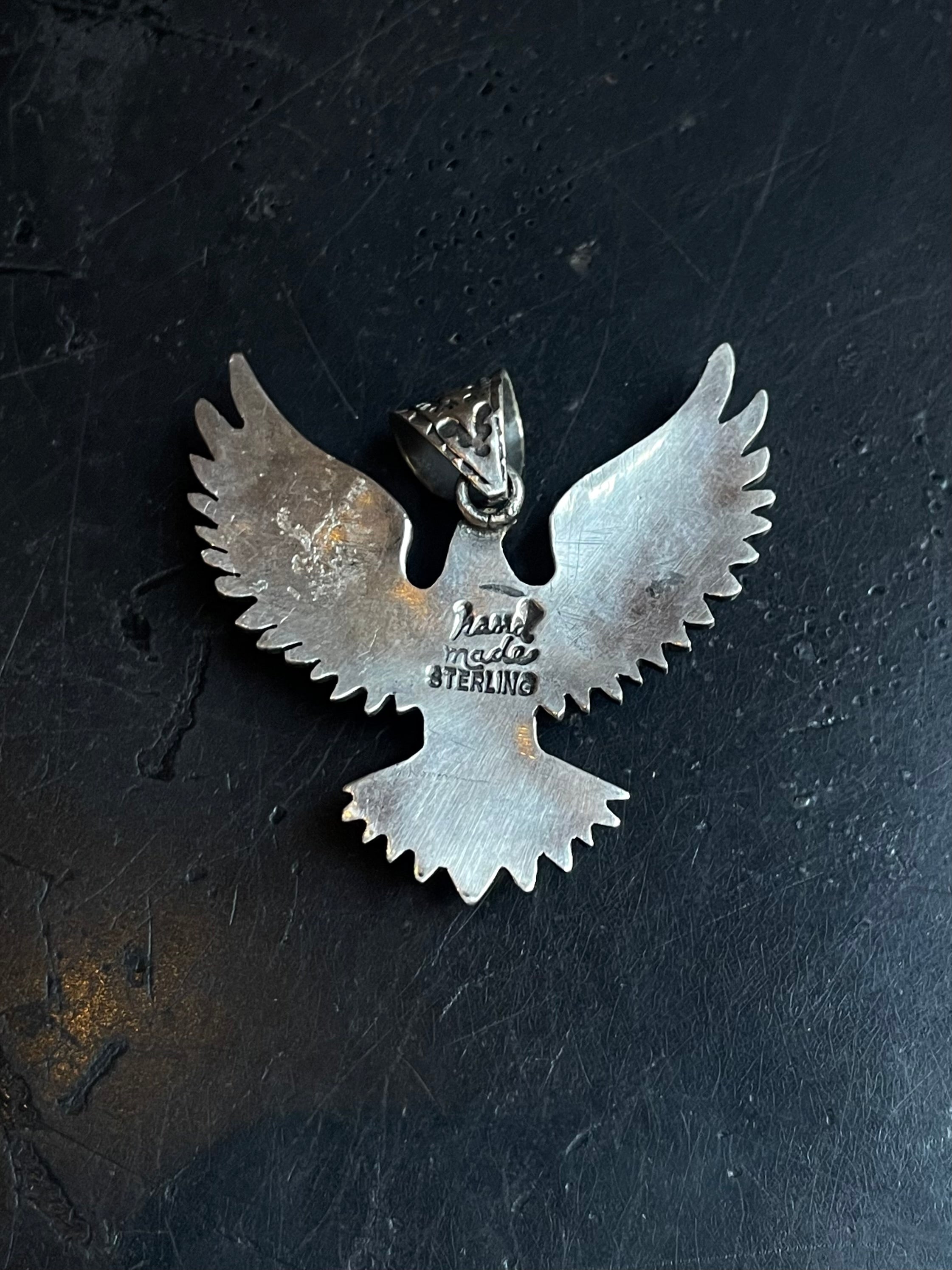 Pink Conch Thunderbird Pendant | Sterling Silver E926