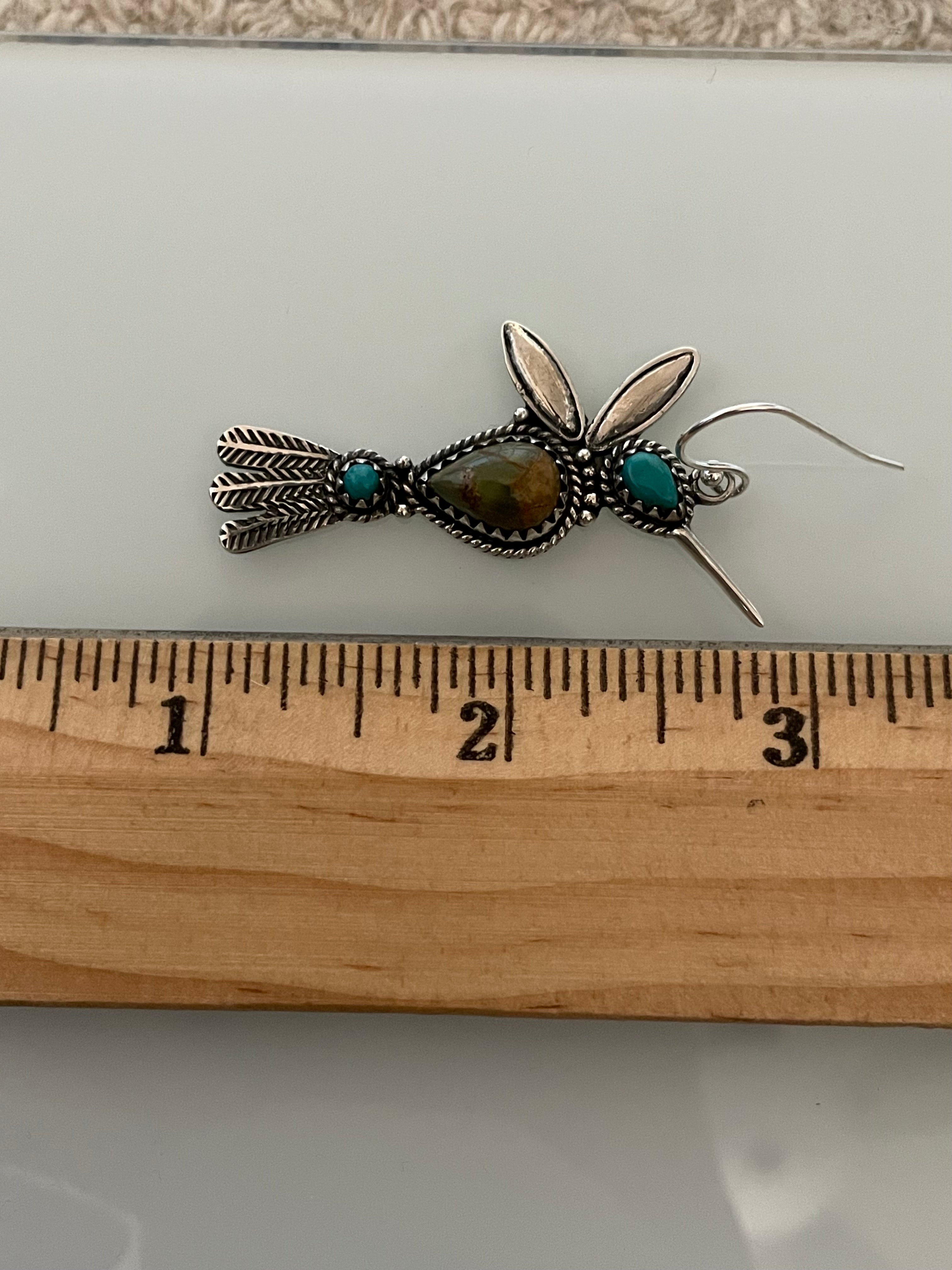 Turquoise Bird Hook Earrings | 925 Sterling Silver E403