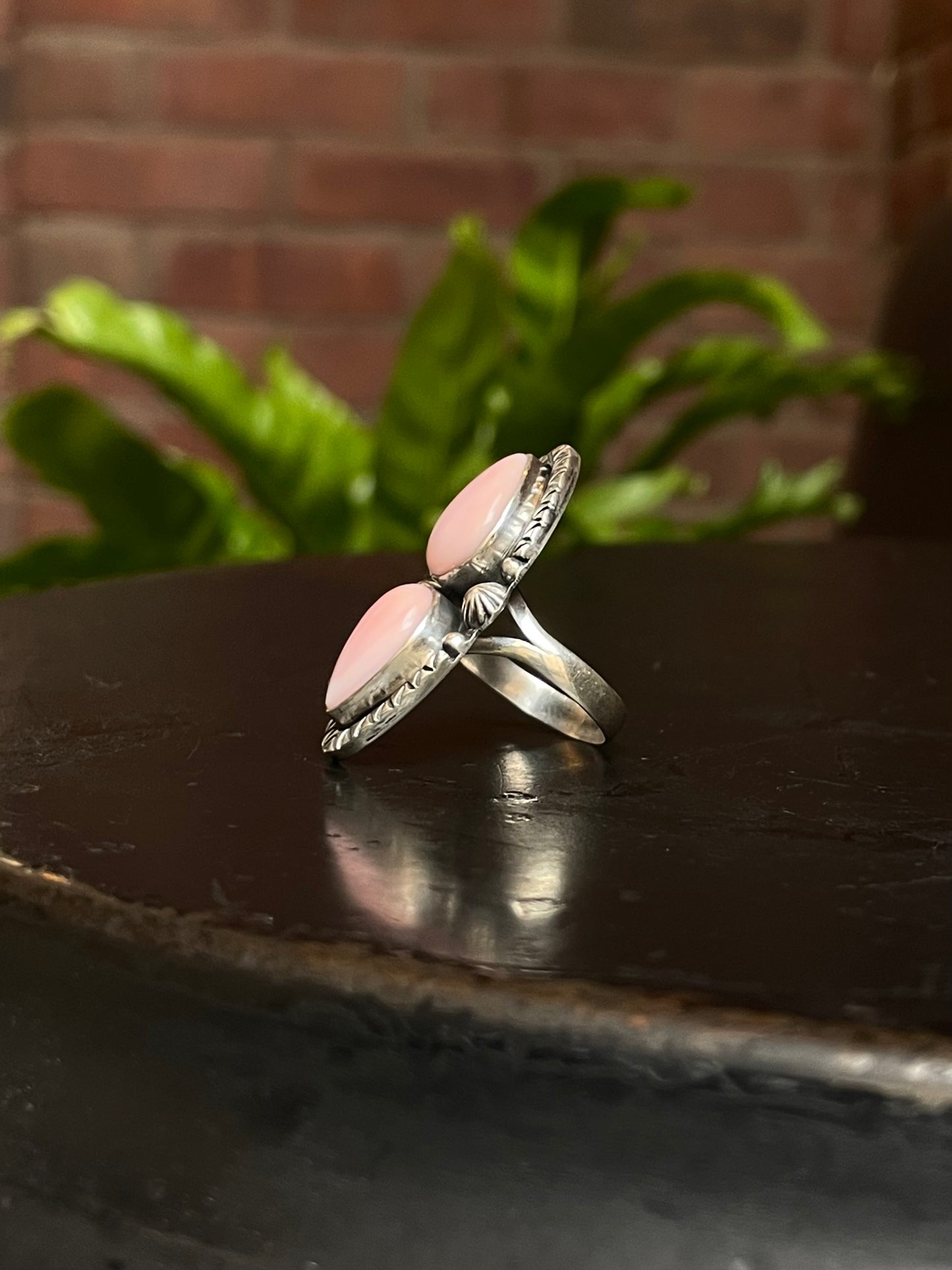 Pink Conch Ring Size 7 | 925 Sterling Silver G168