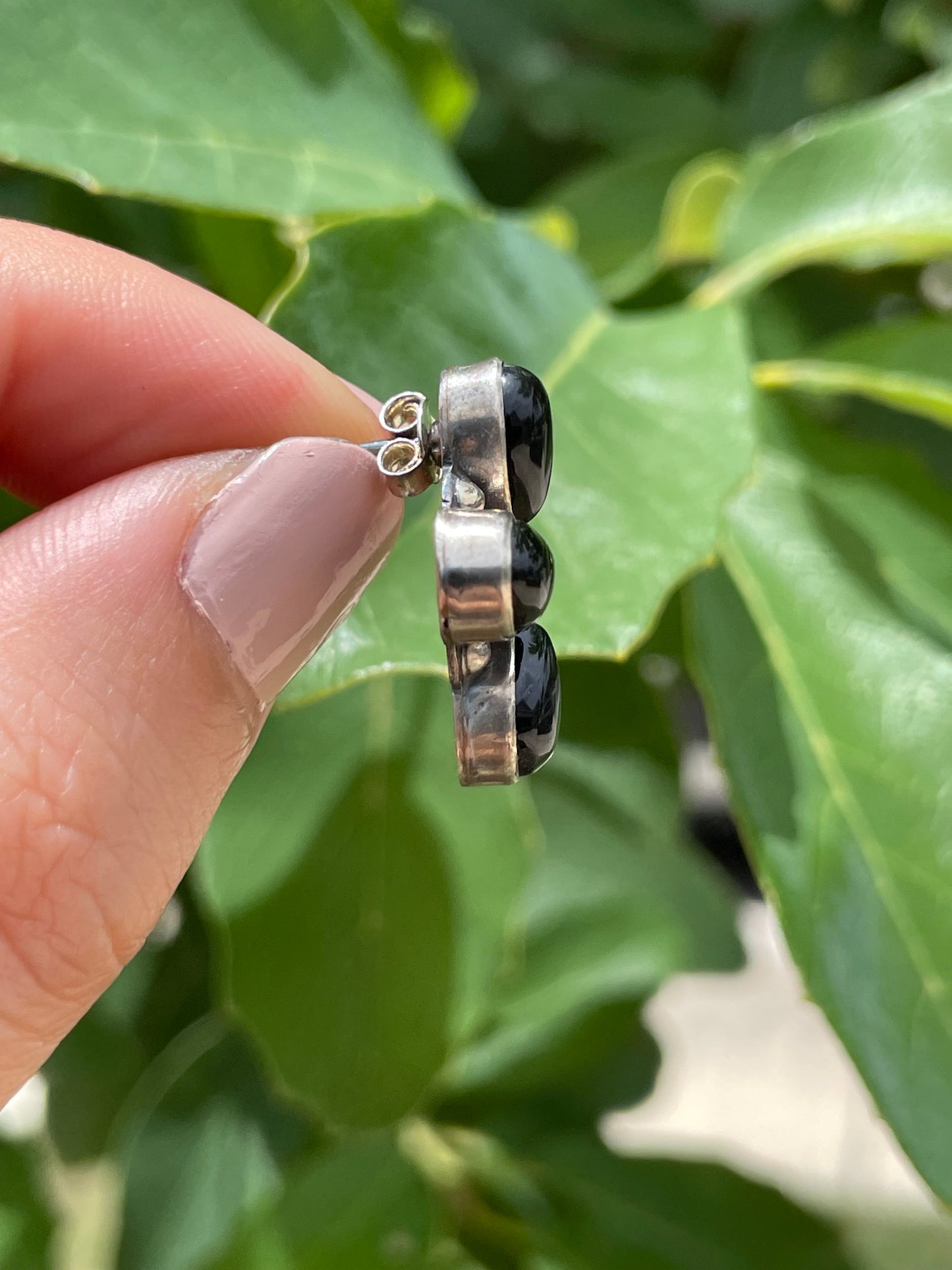 Black Onyx Stud Earrings | 925 Sterling Silver D193