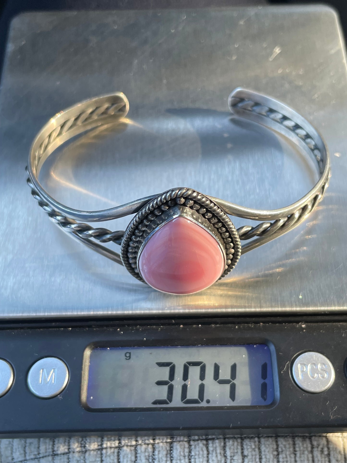 Pink Conch Cuff Bracelet | 925 Sterling Silver Southwest D120