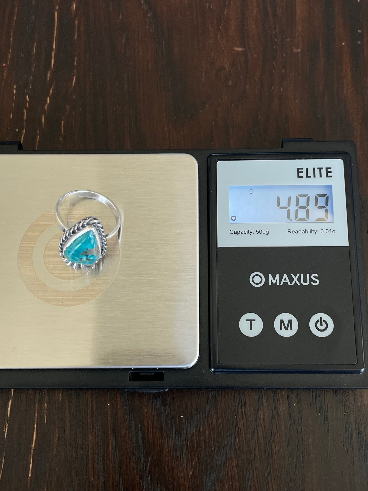 Turquoise Tear Drop Ring Size 6 | Sterling Silver E877