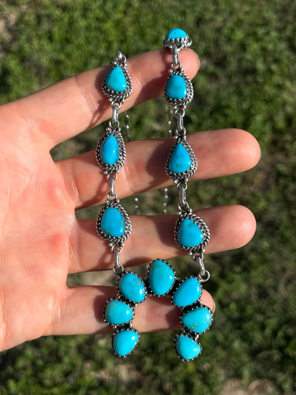 Kingman Turquoise Naja Necklace | 925 Sterling Silver G399
