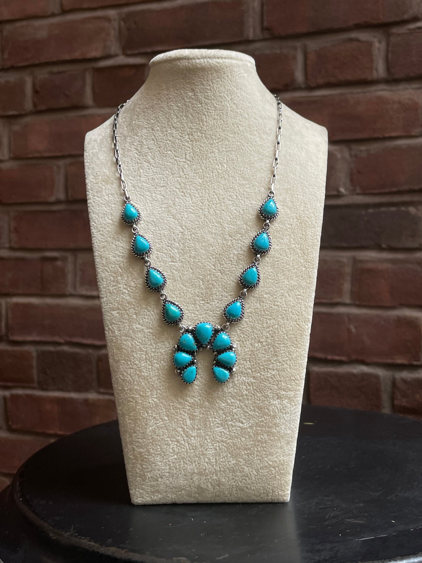 Kingman Turquoise Naja Necklace | 925 Sterling Silver E608