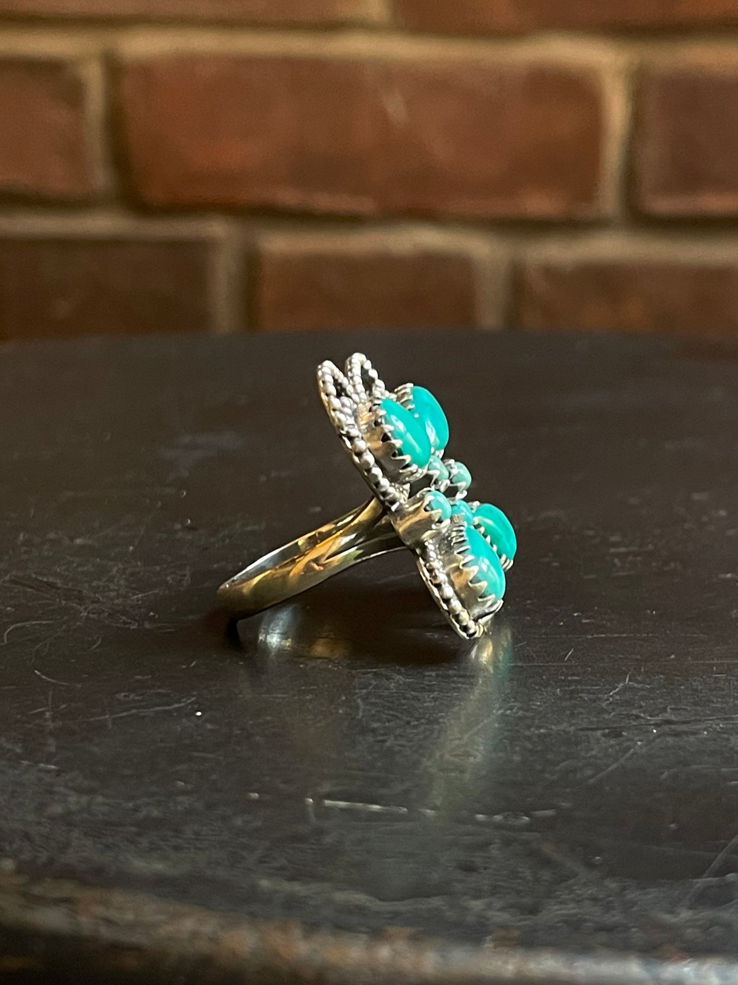 Turquoise Butterfly Ring Size 9 | Sterling Silver E952