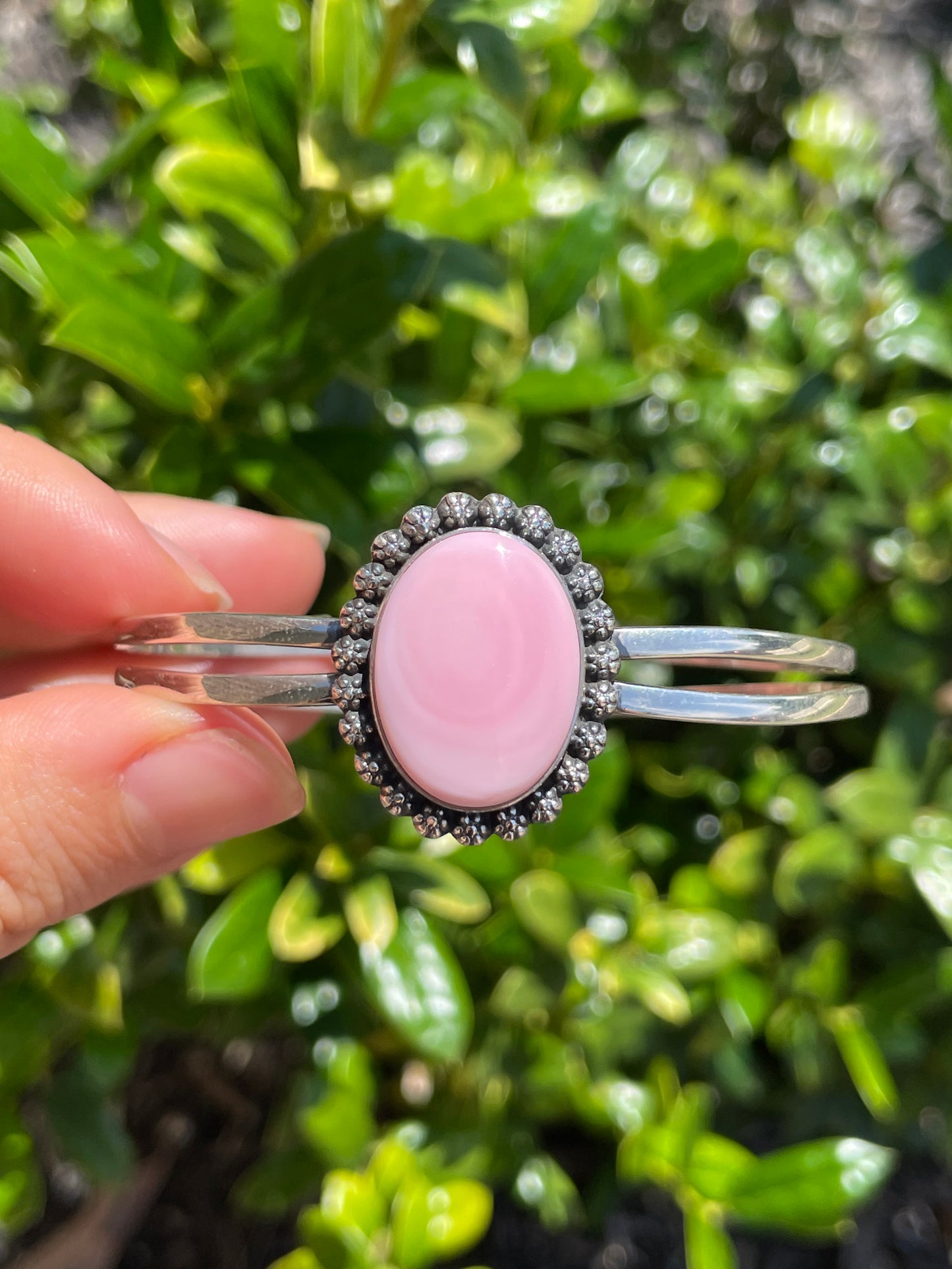 Pink Conch Cuff Bracelet | 925 Sterling Silver D147