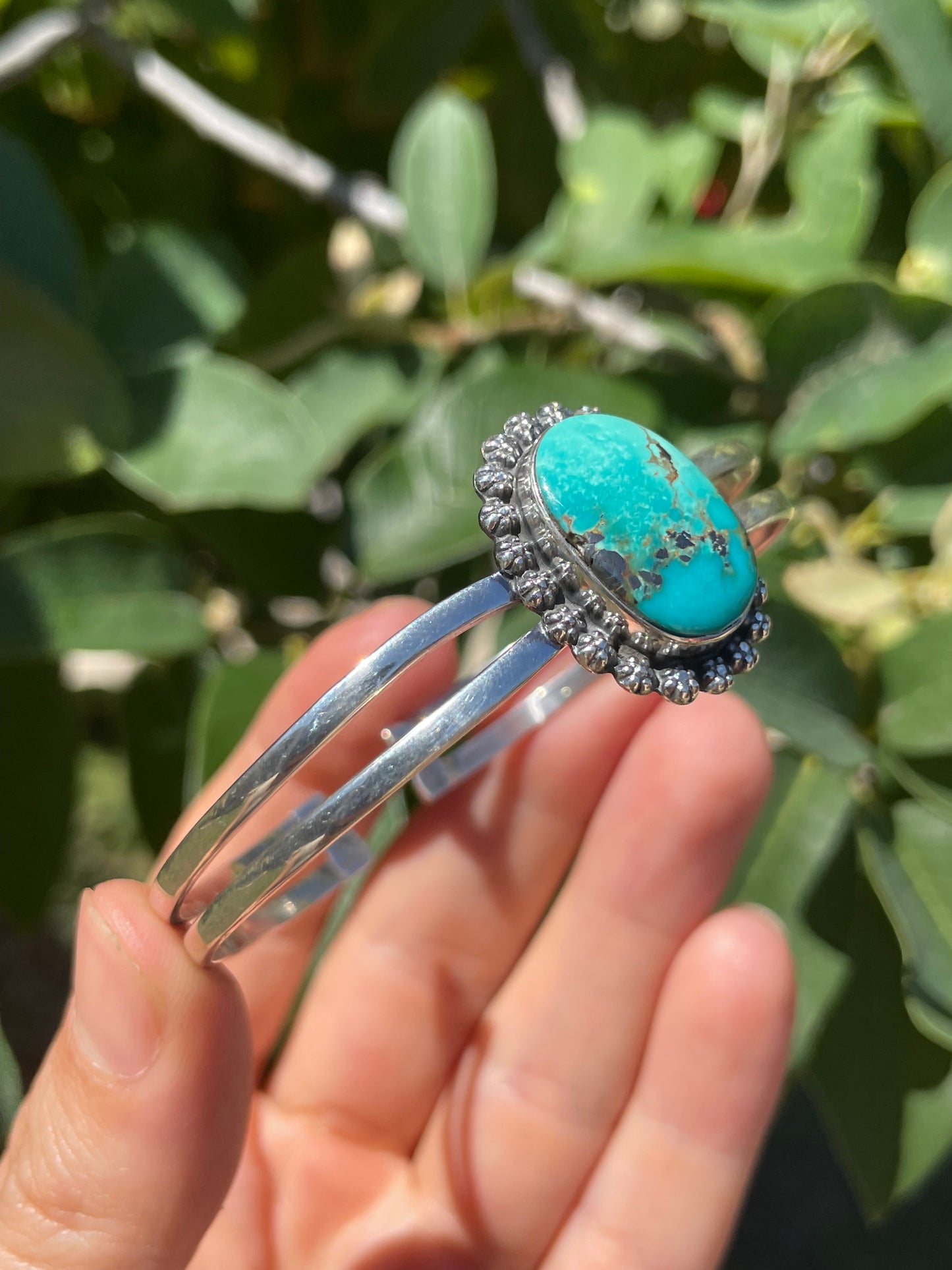 Kingman Turquoise Cuff Bracelet | Sterling Silver D141