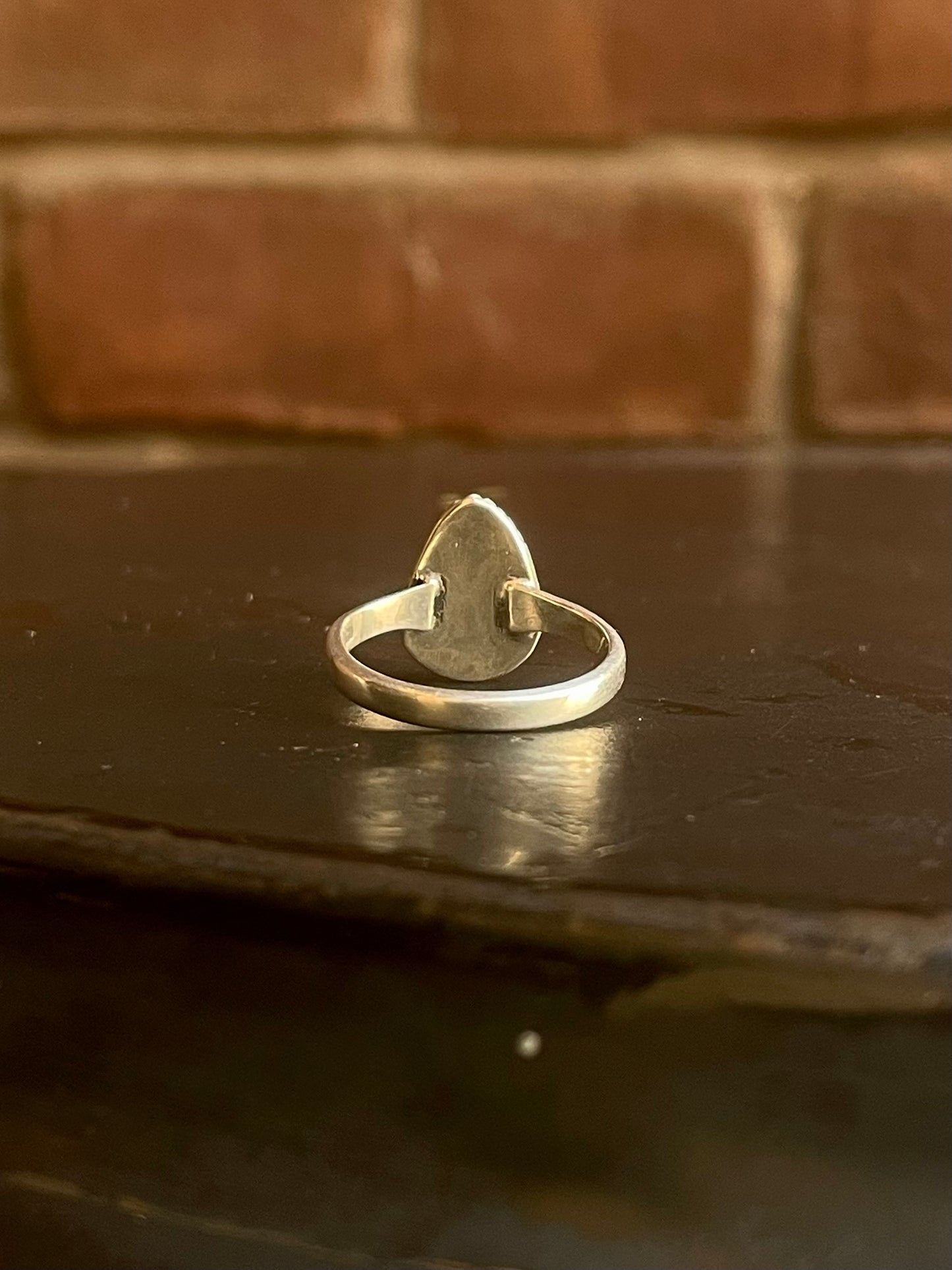Kingman Turquoise Teardrop Ring | Sterling Silver | Size 6.75 G342