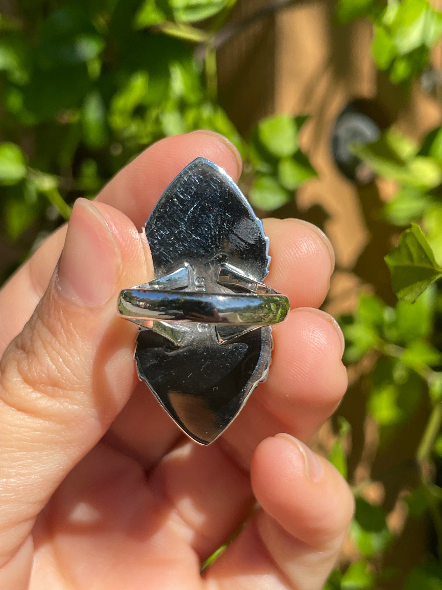 Pink Conch Double Stone Leaf Ring | 925 Sterling Silver | Size 9 B277