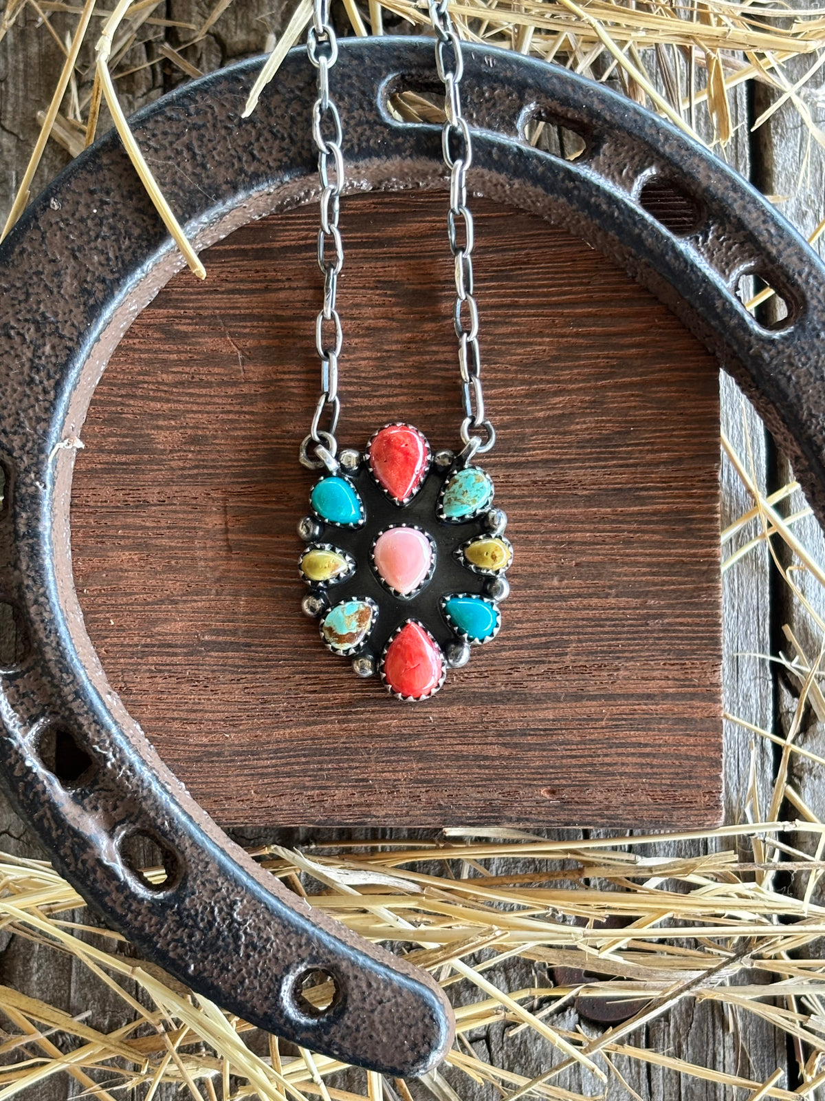 Mixed Stone Statement Necklace | 925 Sterling Silver Z17