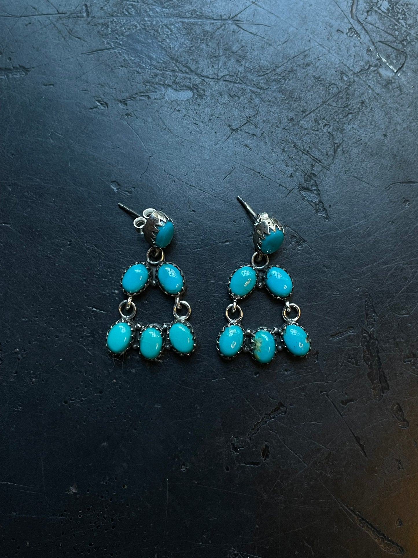 Kingman Turquoise Chandelier Earrings | 925 Sterling Silver E404