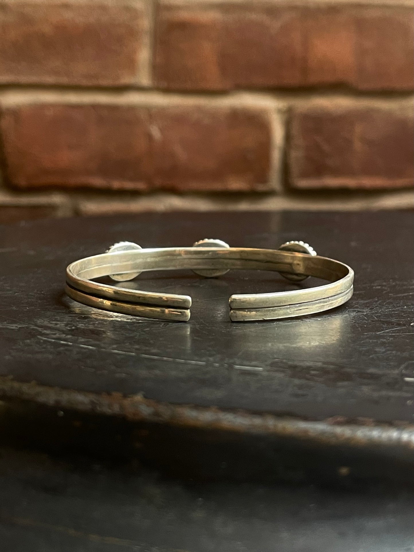 Pink Conch Cuff Bracelet | Three Stone Sterling Silver E683