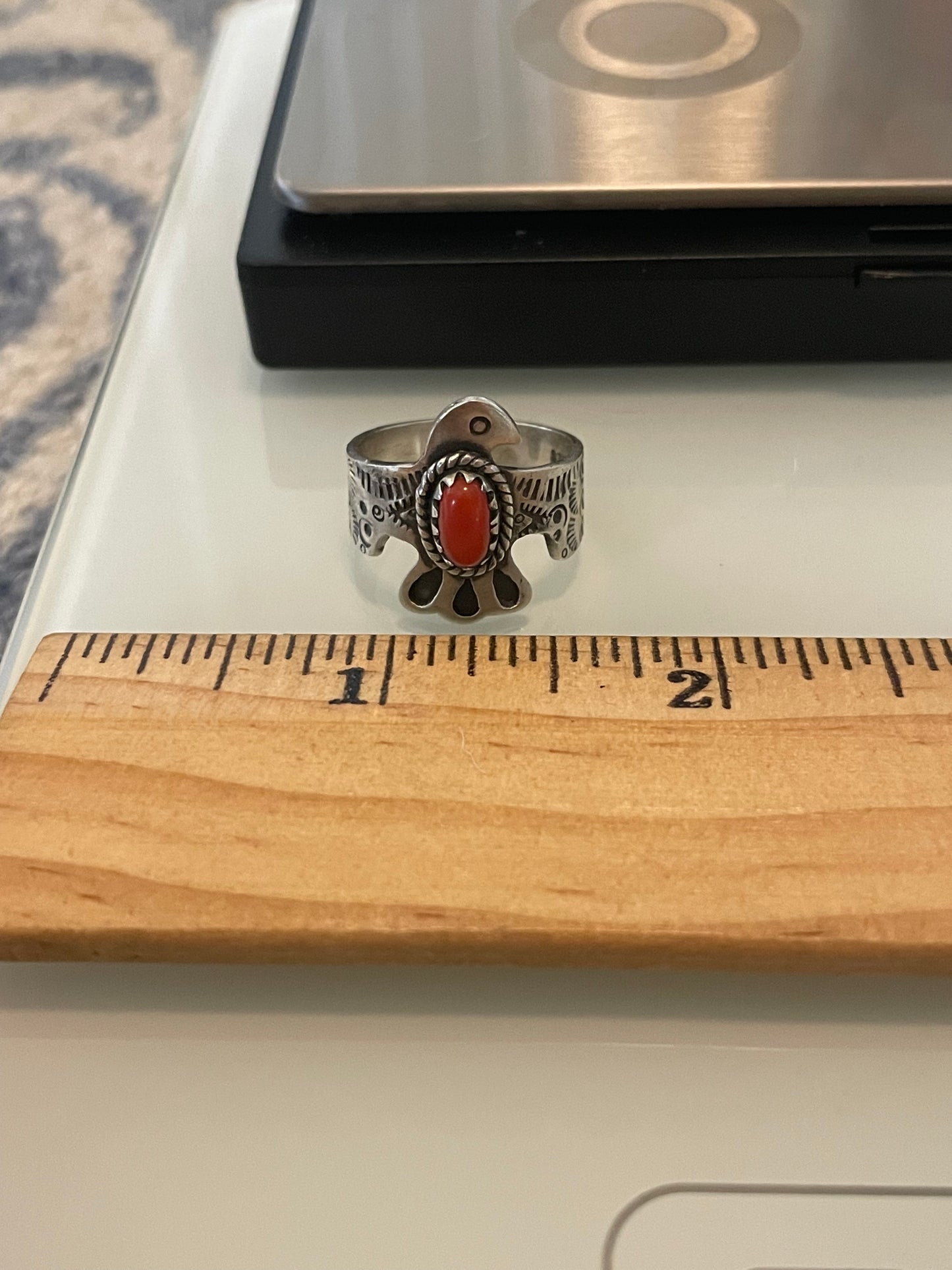 Spiny Oyster Thunderbird Ring Size 7.75 | 925 Sterling Silver G235