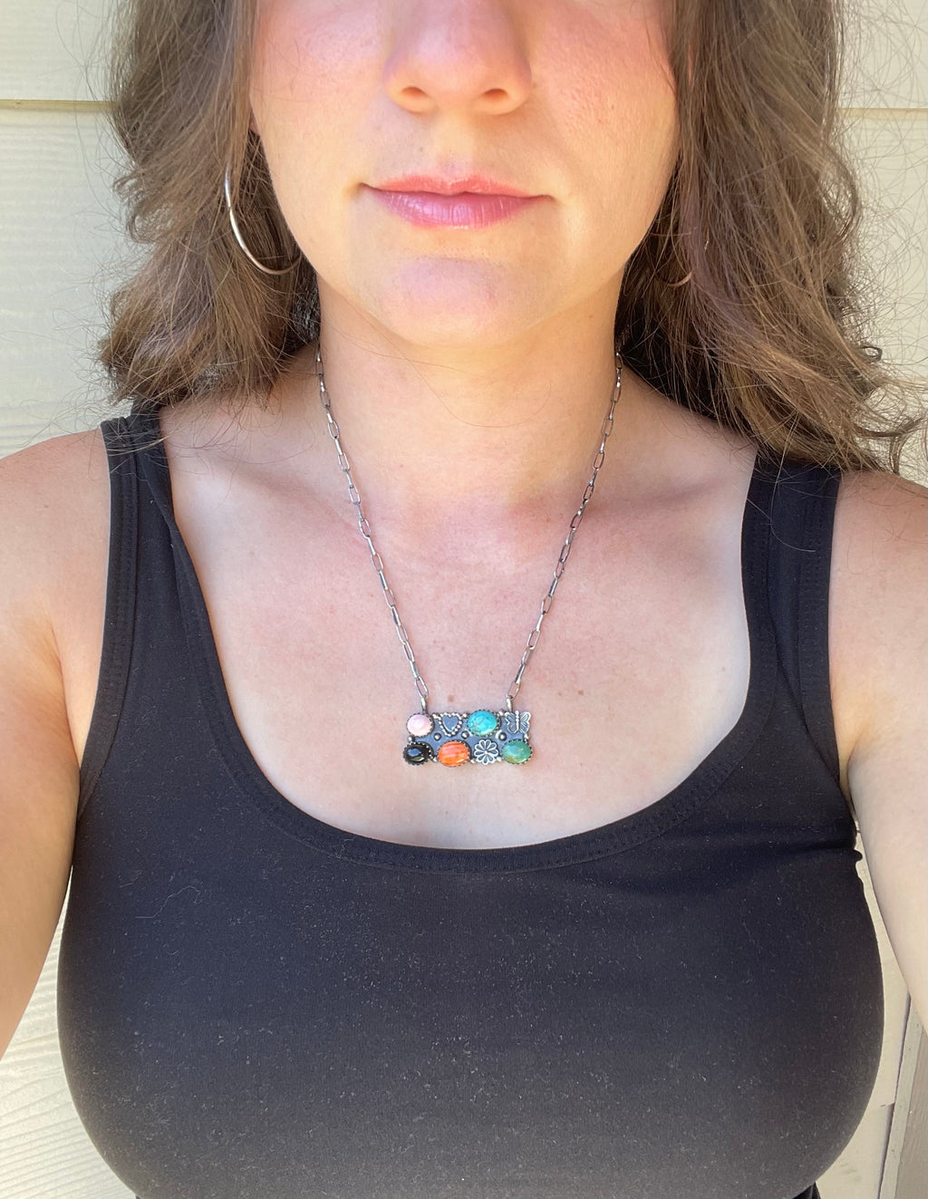 Multi-Stone Heart Necklace | 925 Sterling Silver D206