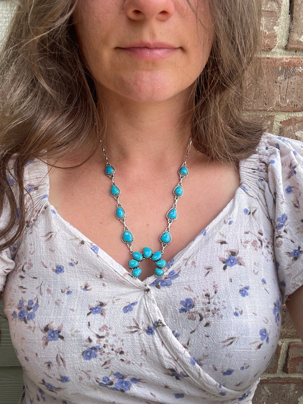Kingman Turquoise Naja Necklace | 925 Sterling Silver G399